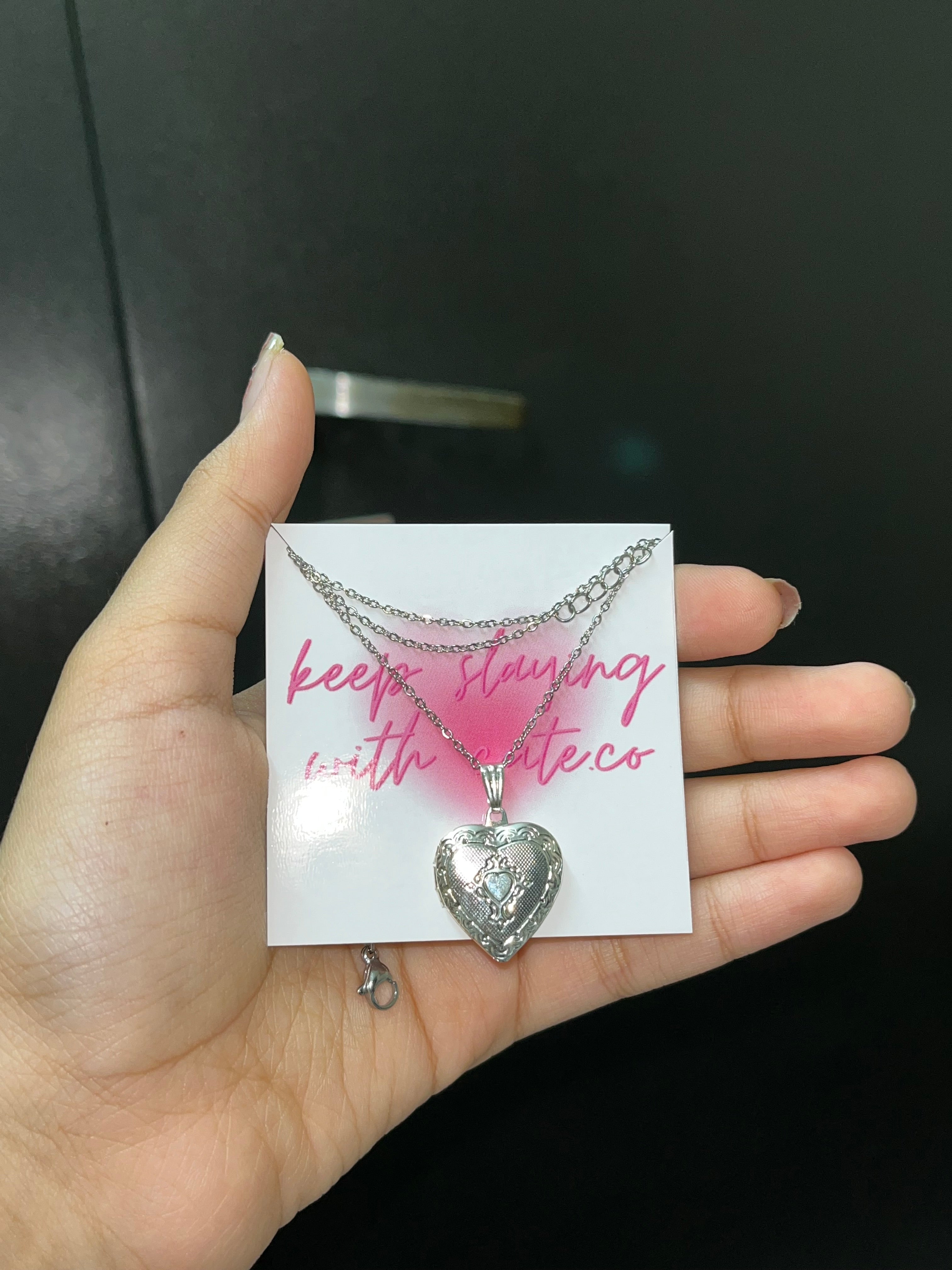 photo heart locket chain