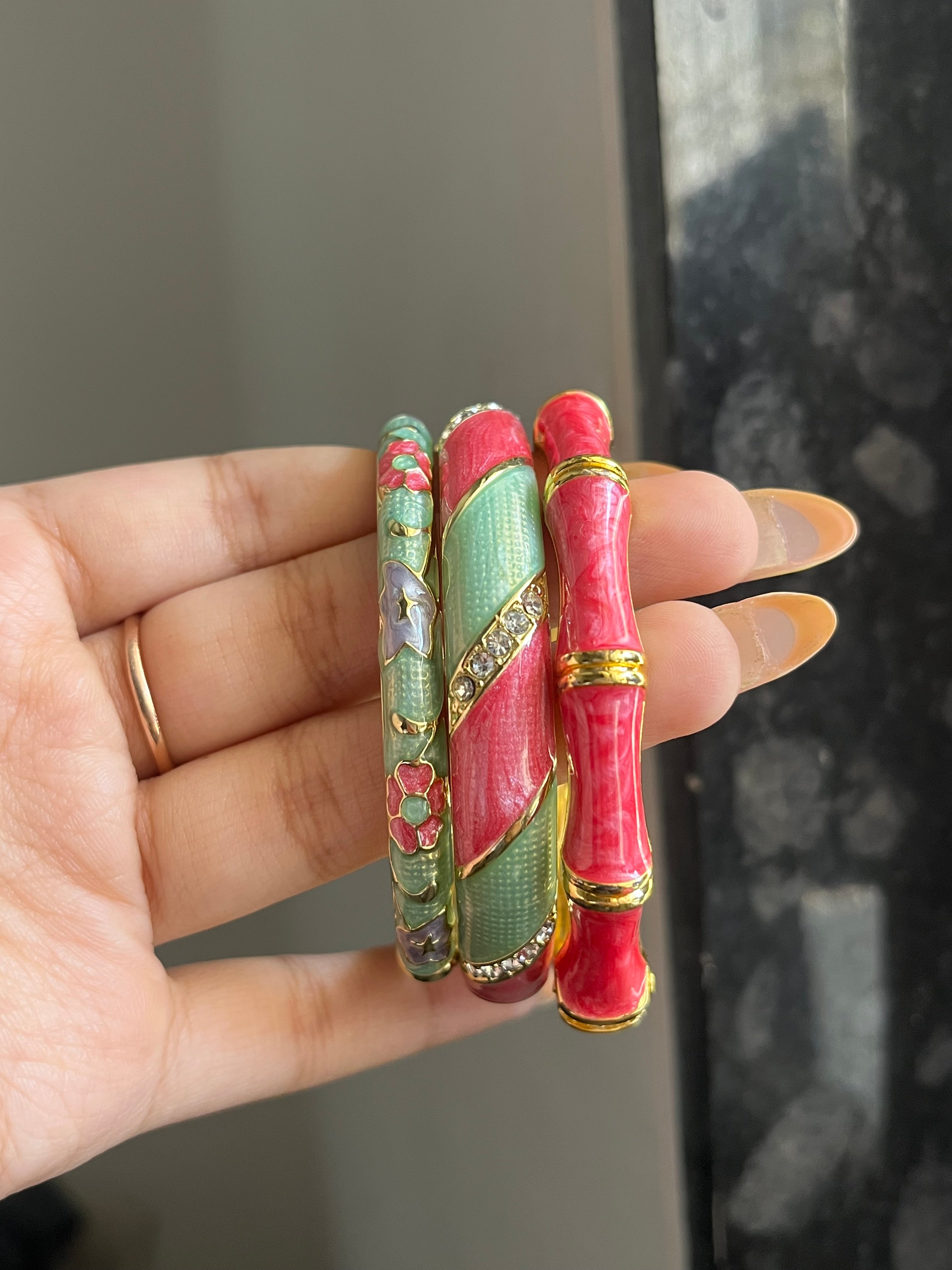 hot pink+ green stack