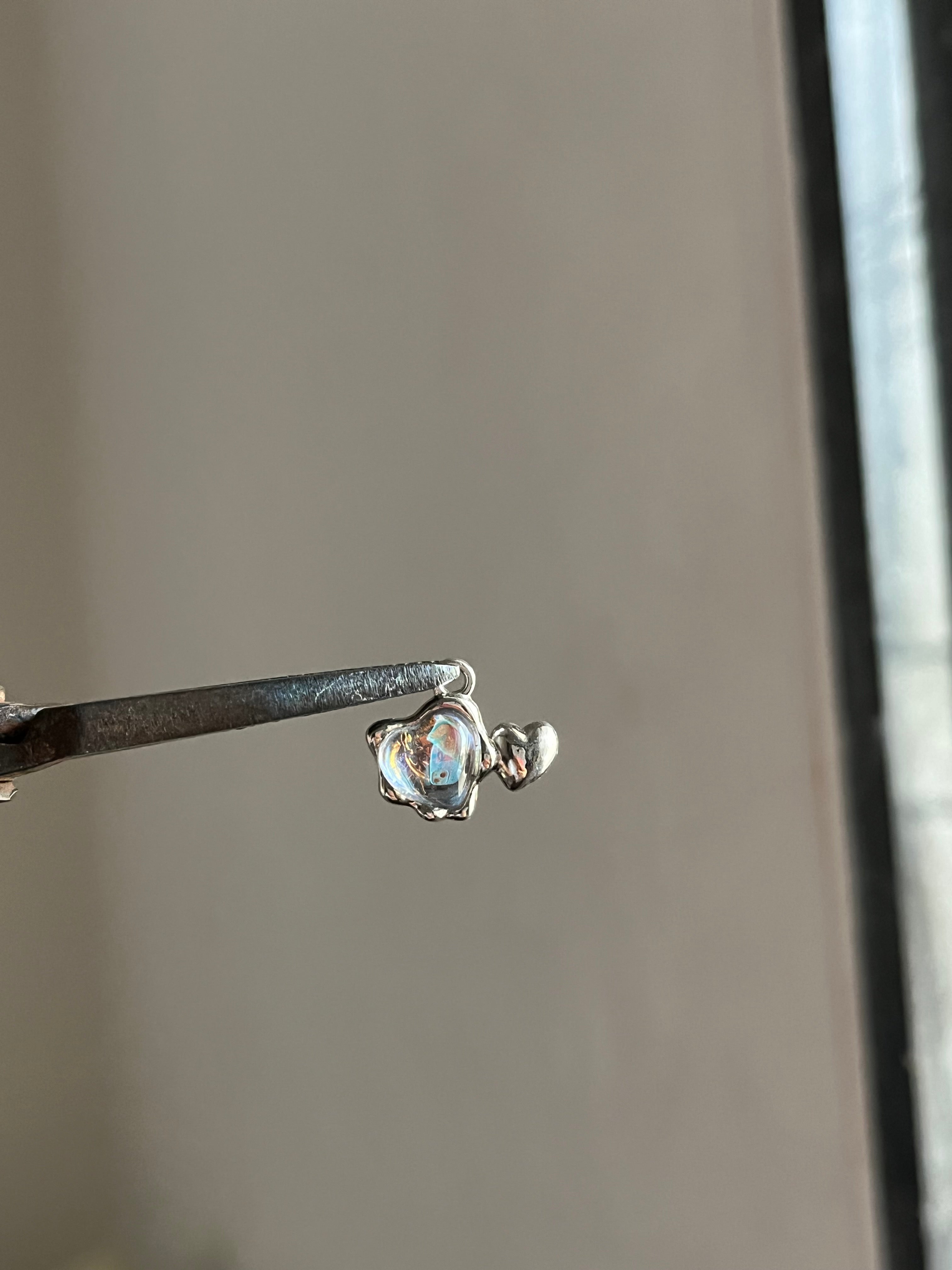 blue double heart charm