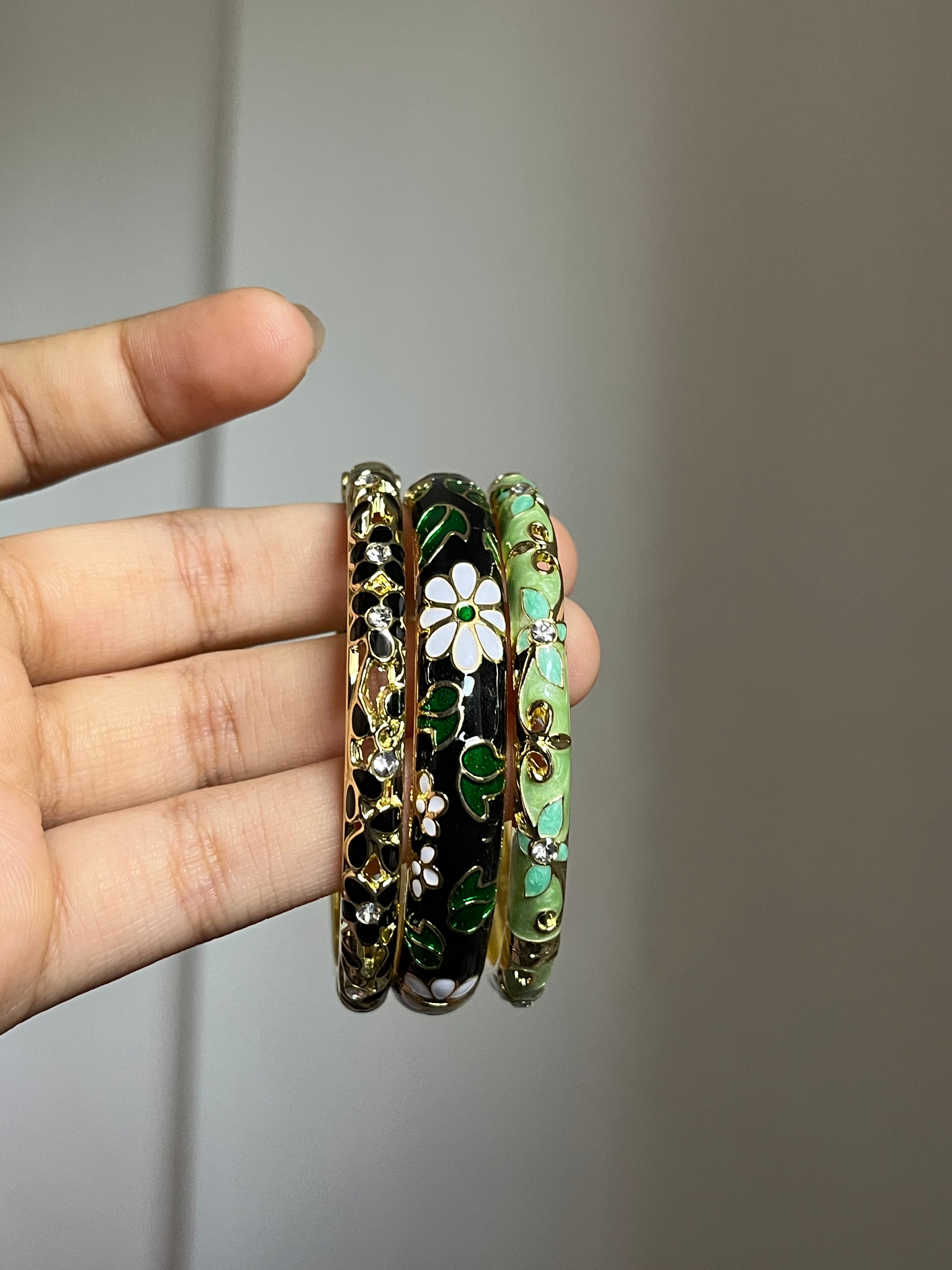 black meenakari stack