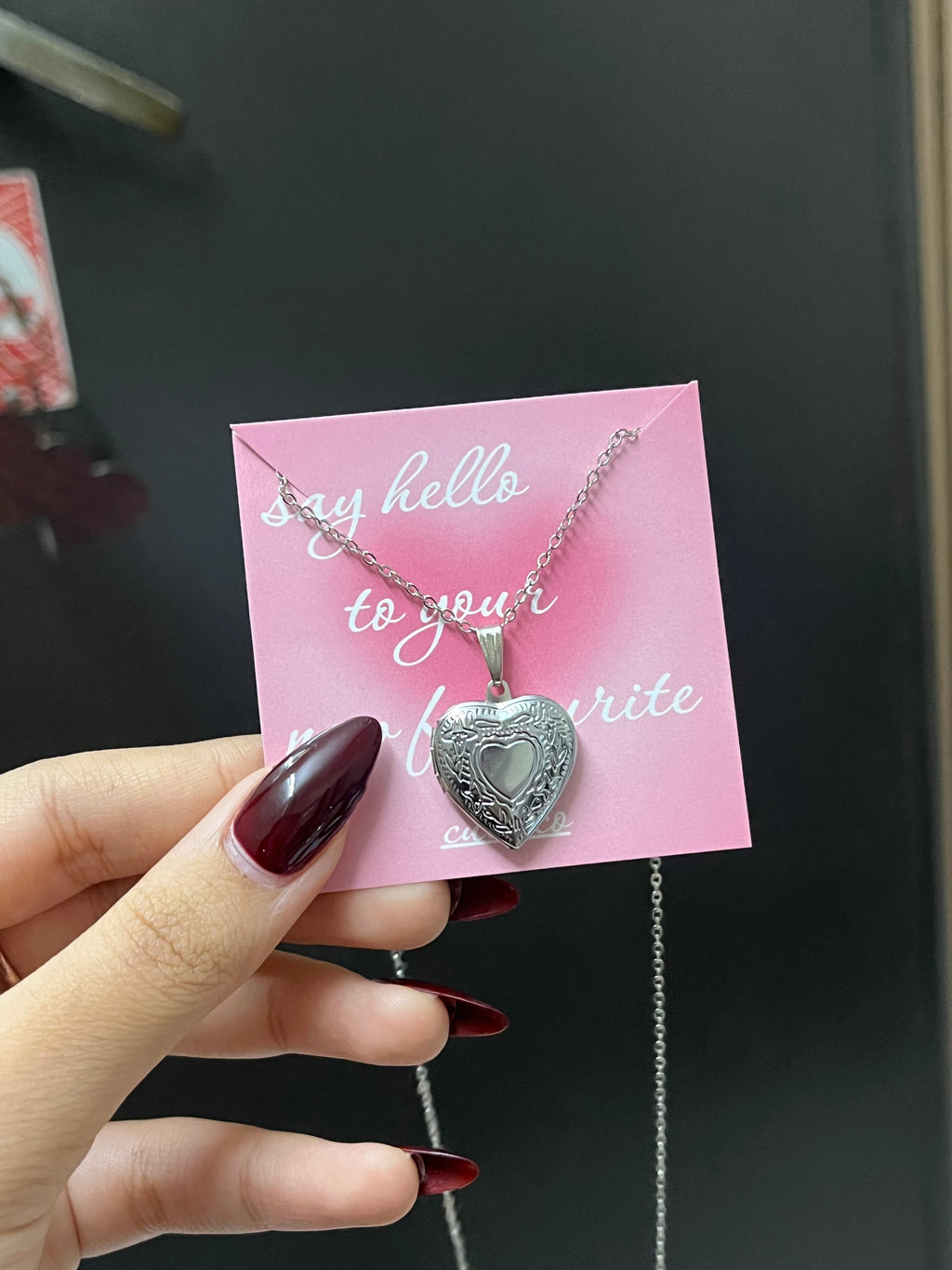 photo heart locket chain