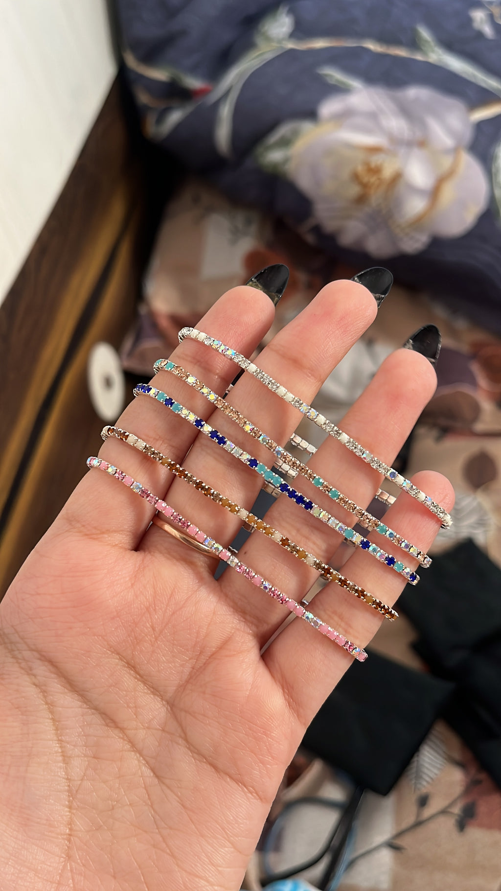 copper multicoloured sparkling bracelet