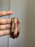 peach meenakari stack