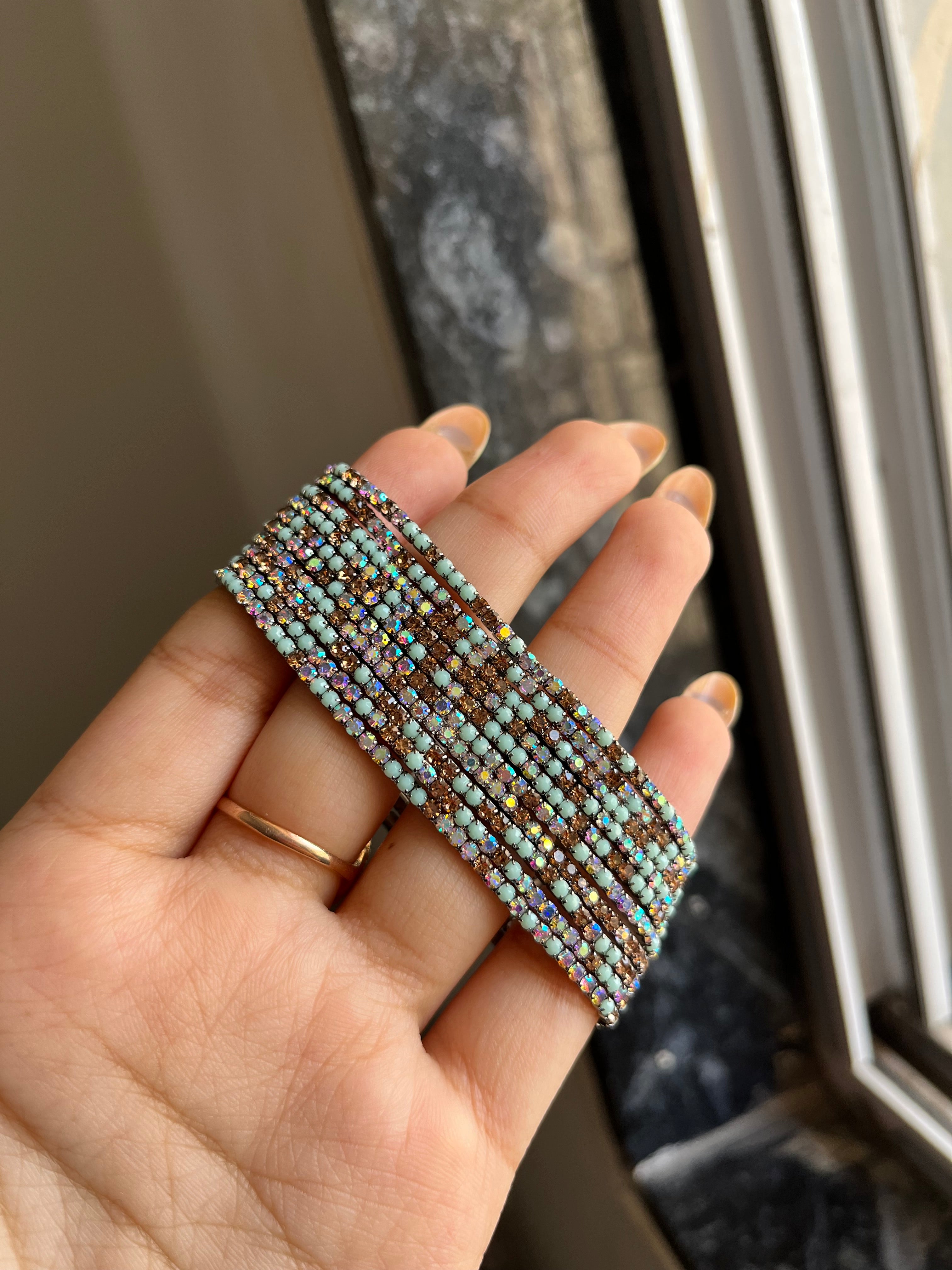 copper seablue sparkling bracelet
