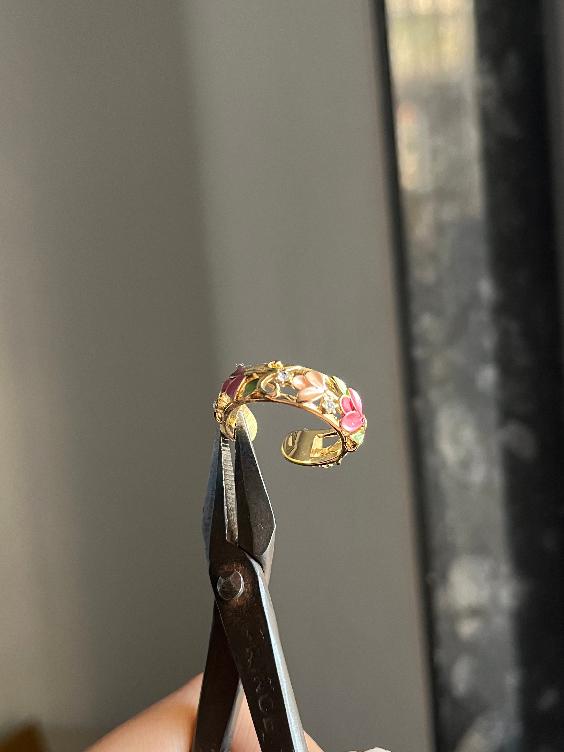 pastel floral ring