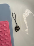 y2k black heart phone hanging