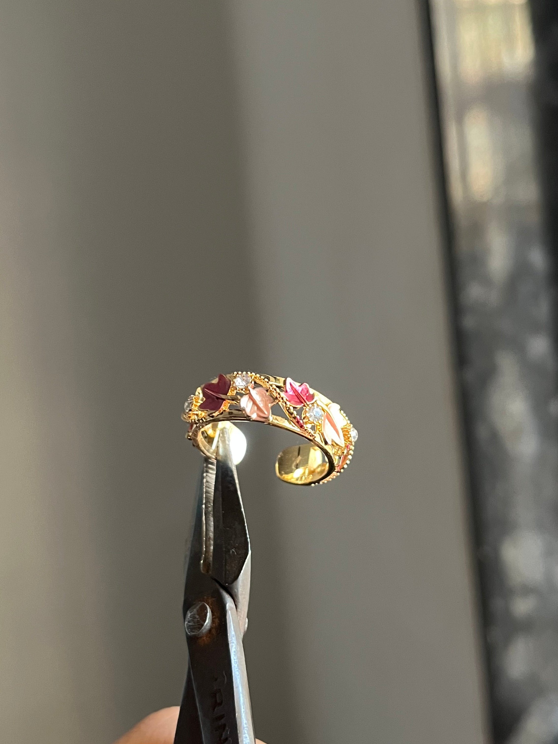 pink fall floral ring