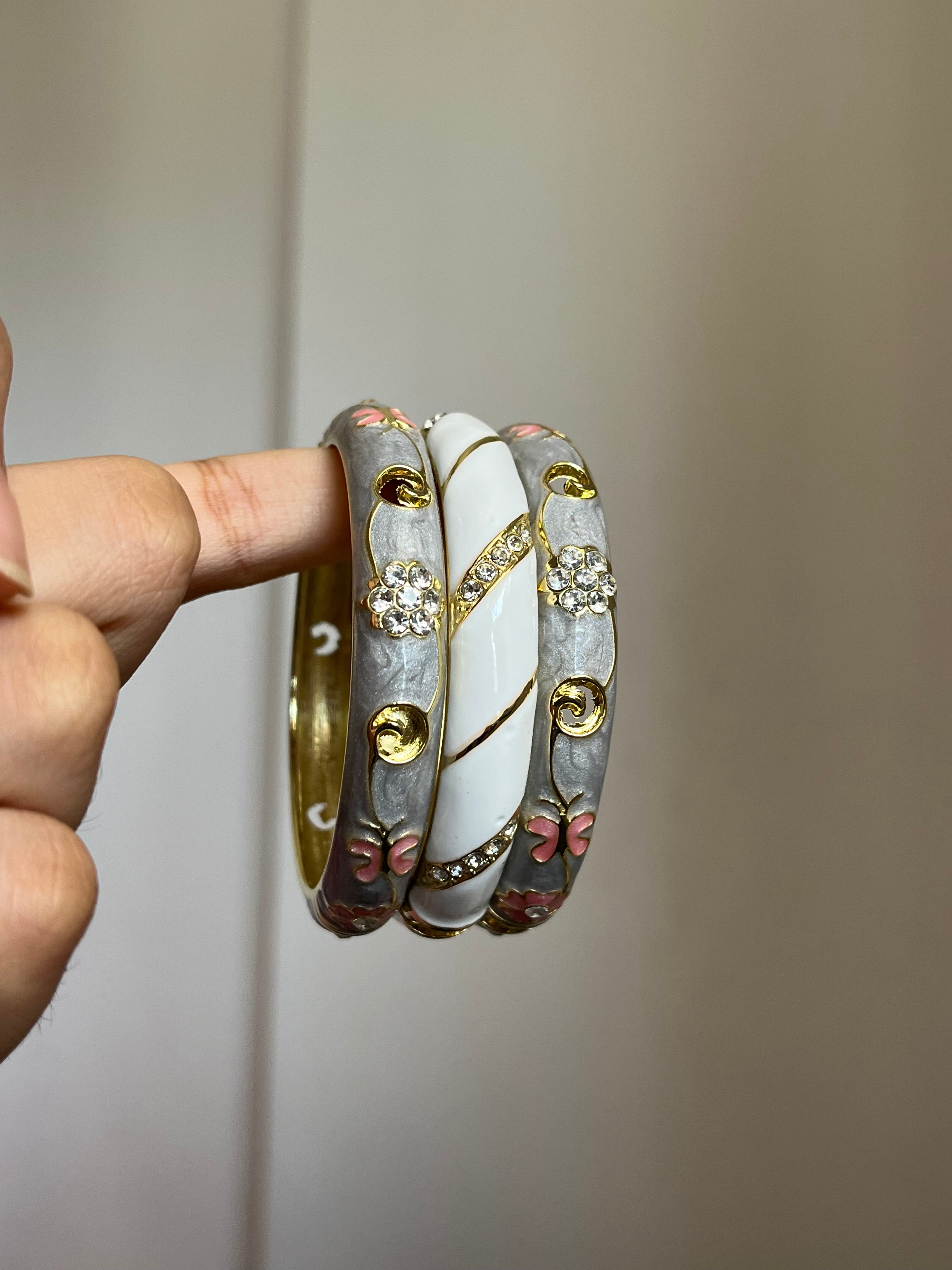 grey meenakari stack