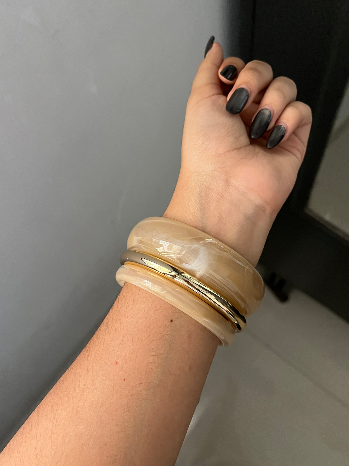 light beige maximalist stack