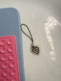 white y2k heart phone hanging
