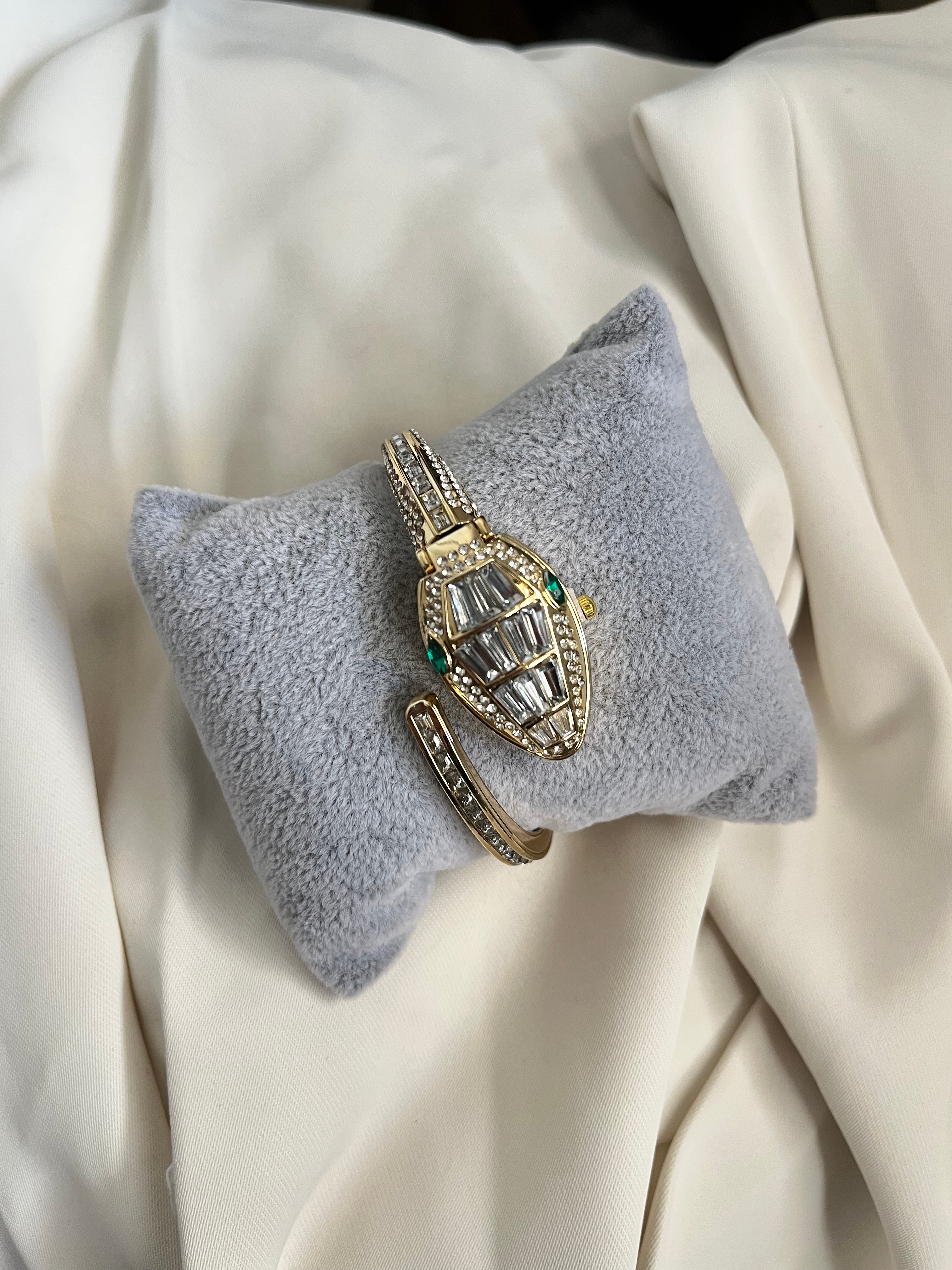 diamond openable snake watch