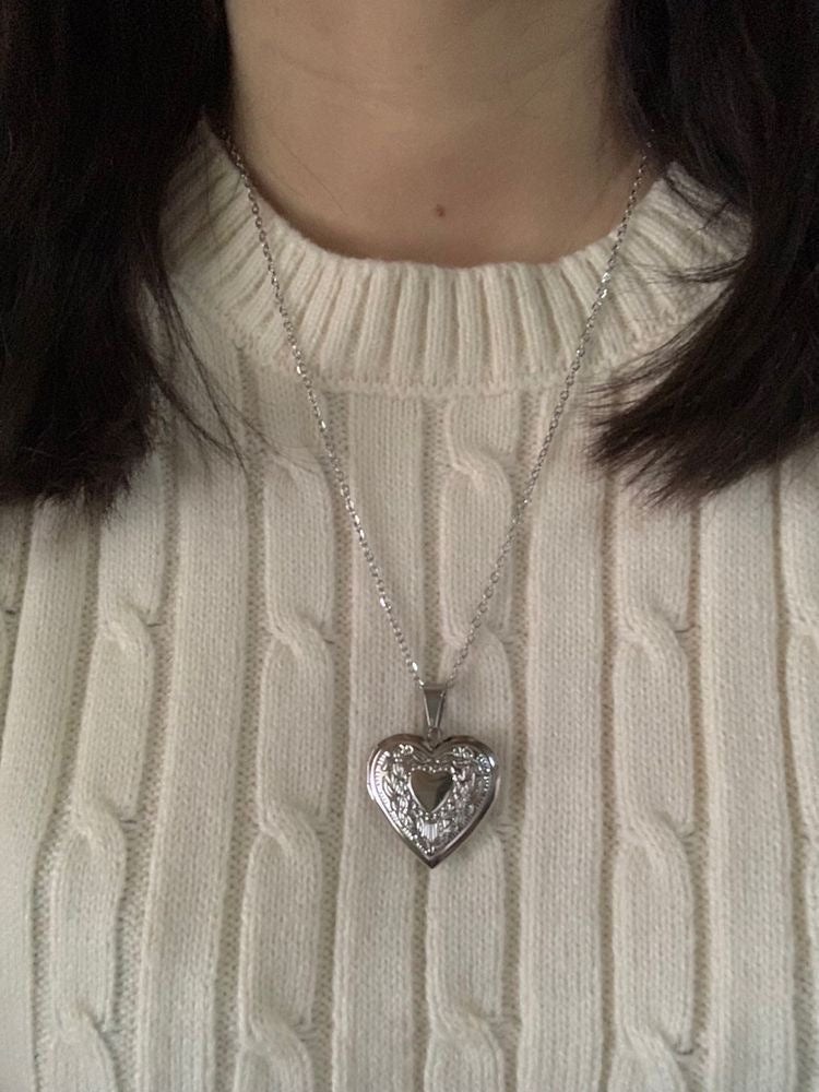 photo heart locket chain