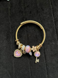 gold heart & key pandora bracelet