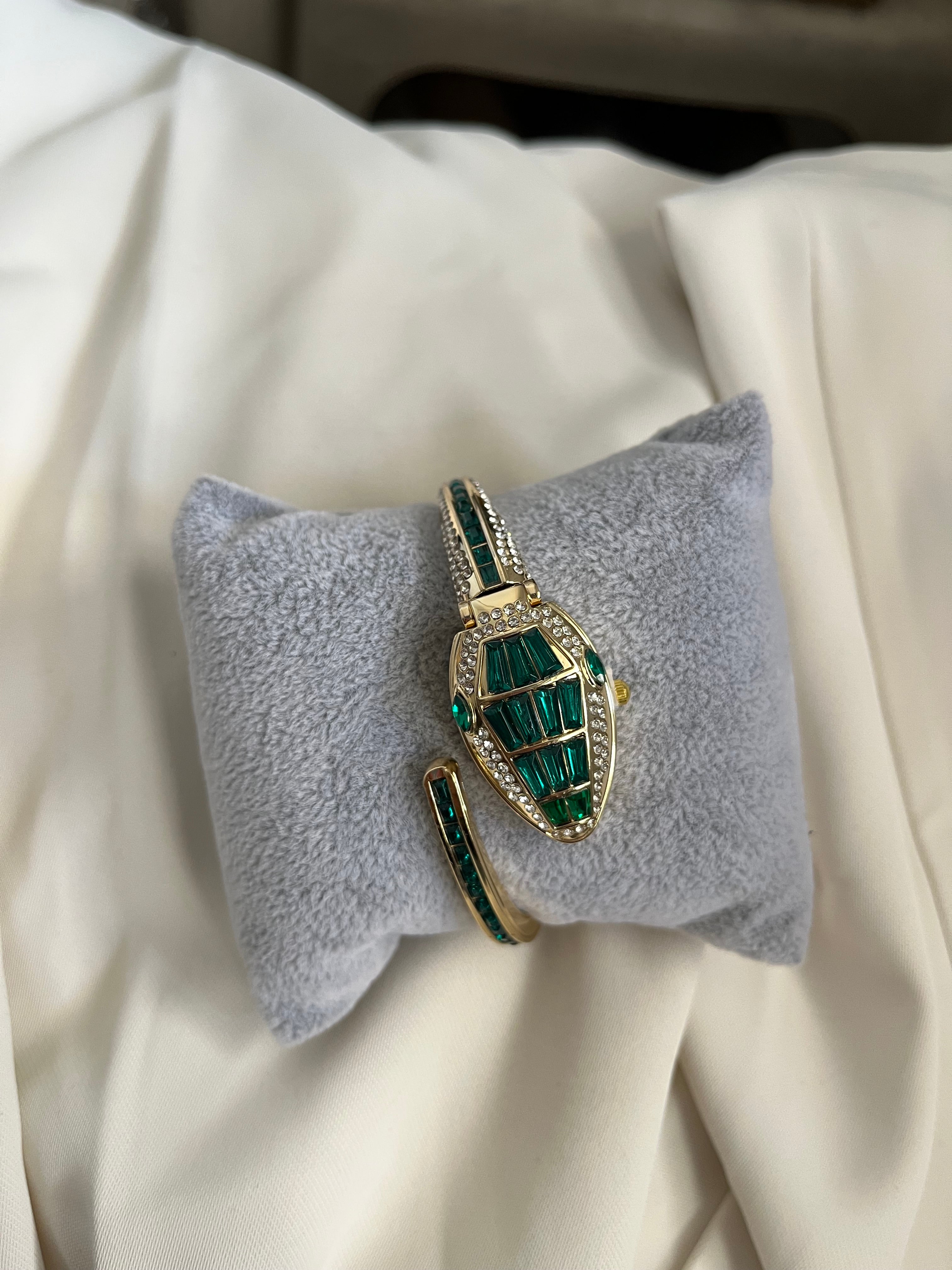 green openable snake watch