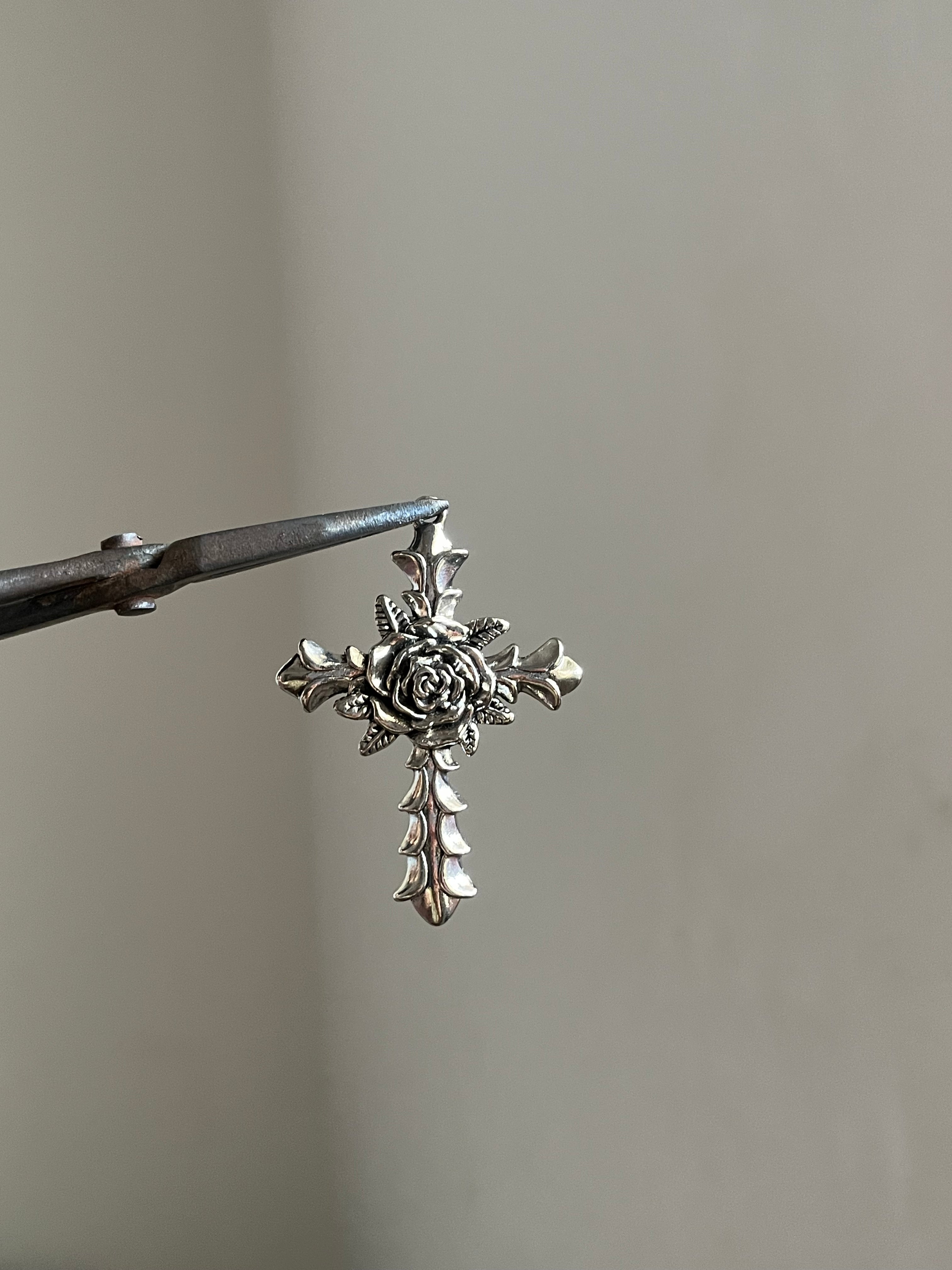 mega rose cross charm