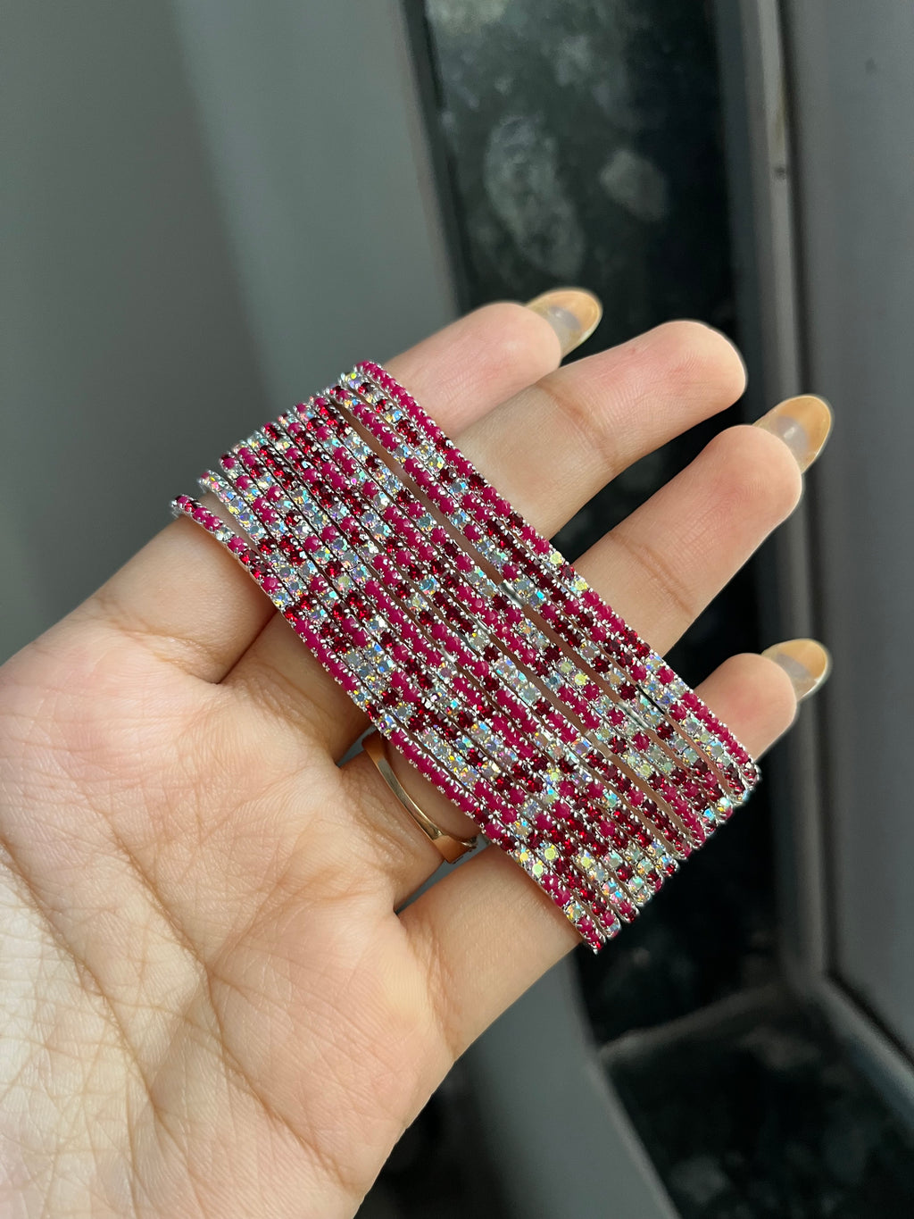 magenta sparkling bracelet