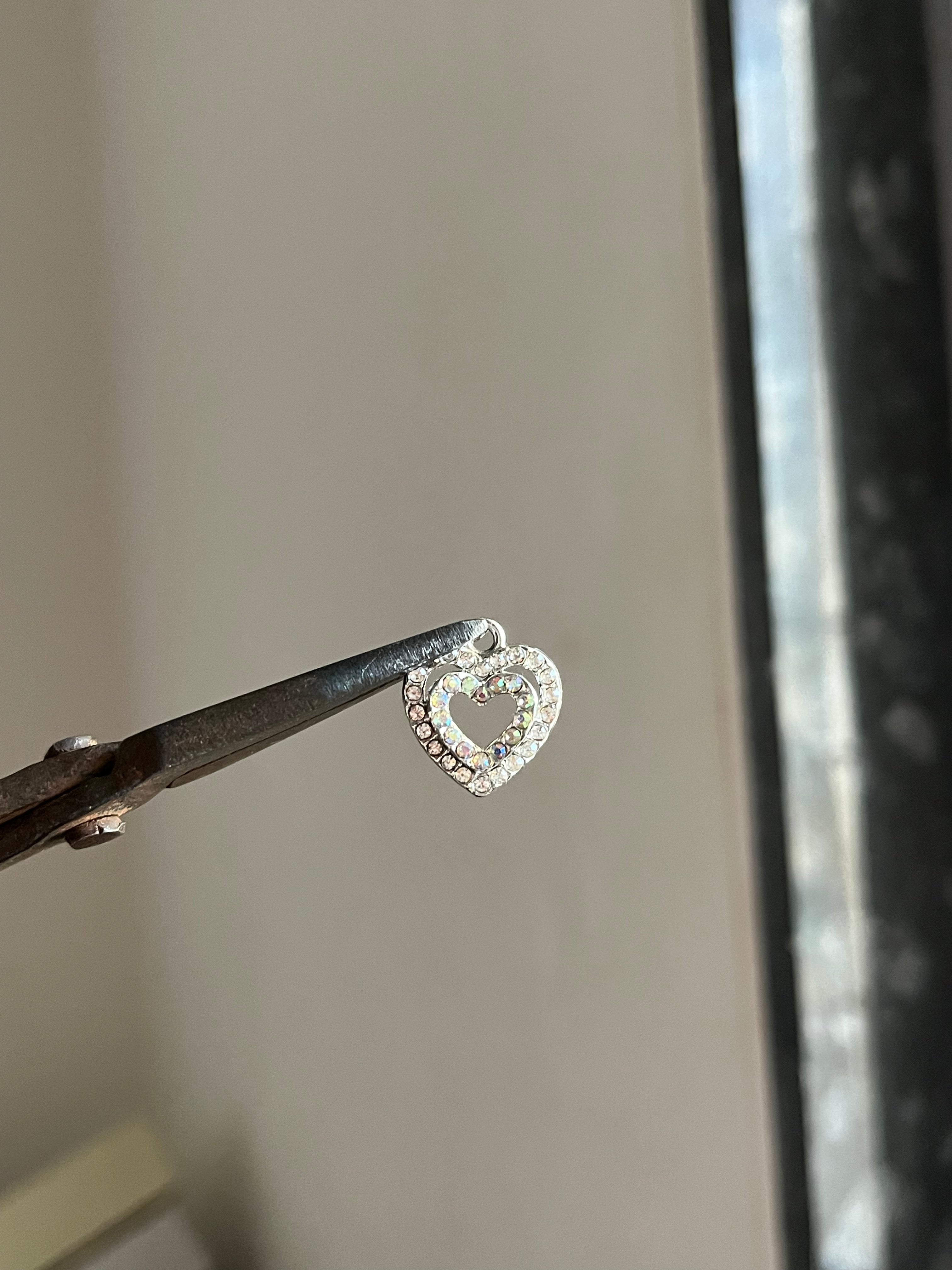diamond heart charm