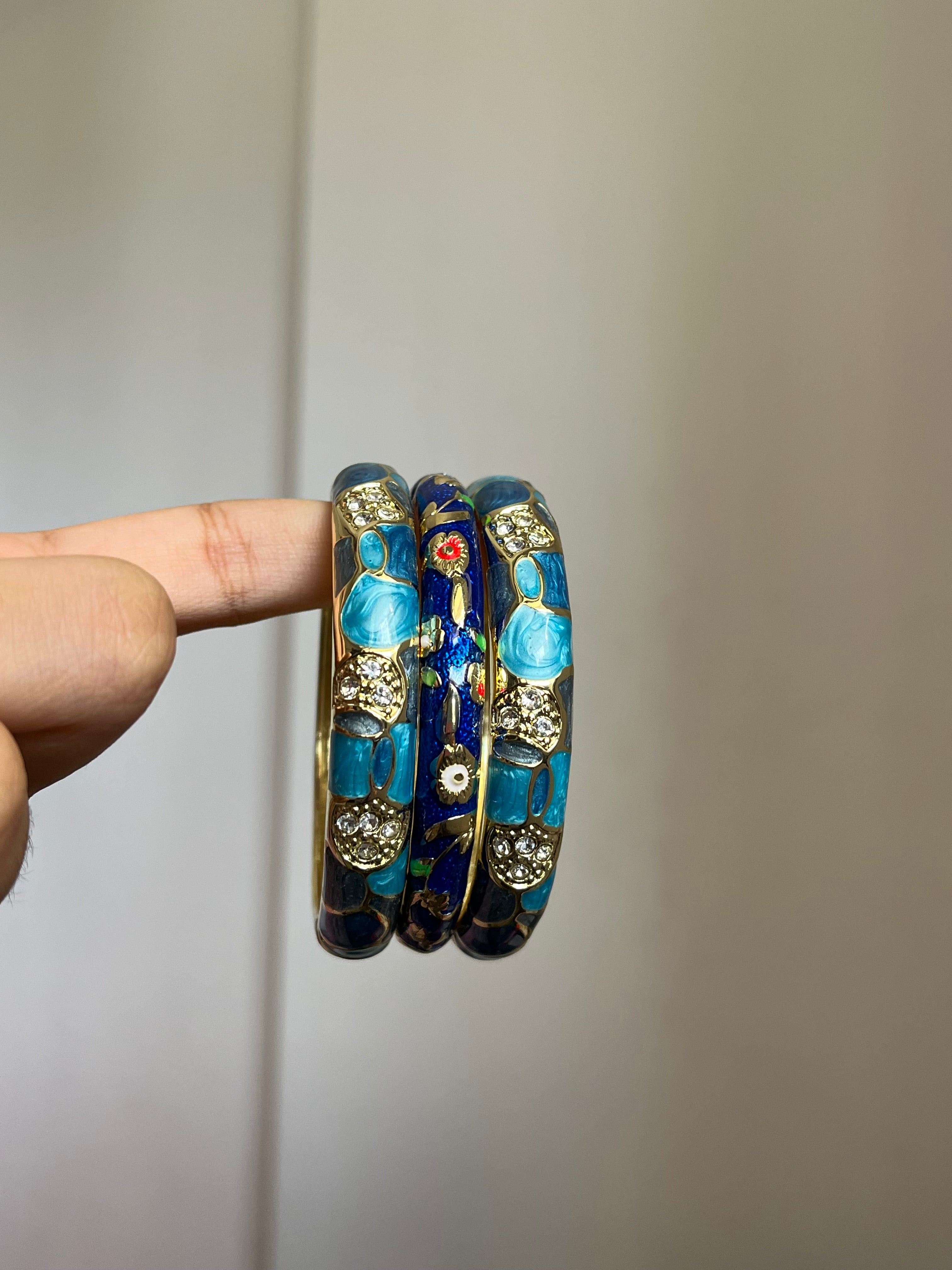 dark blue meenakari stack