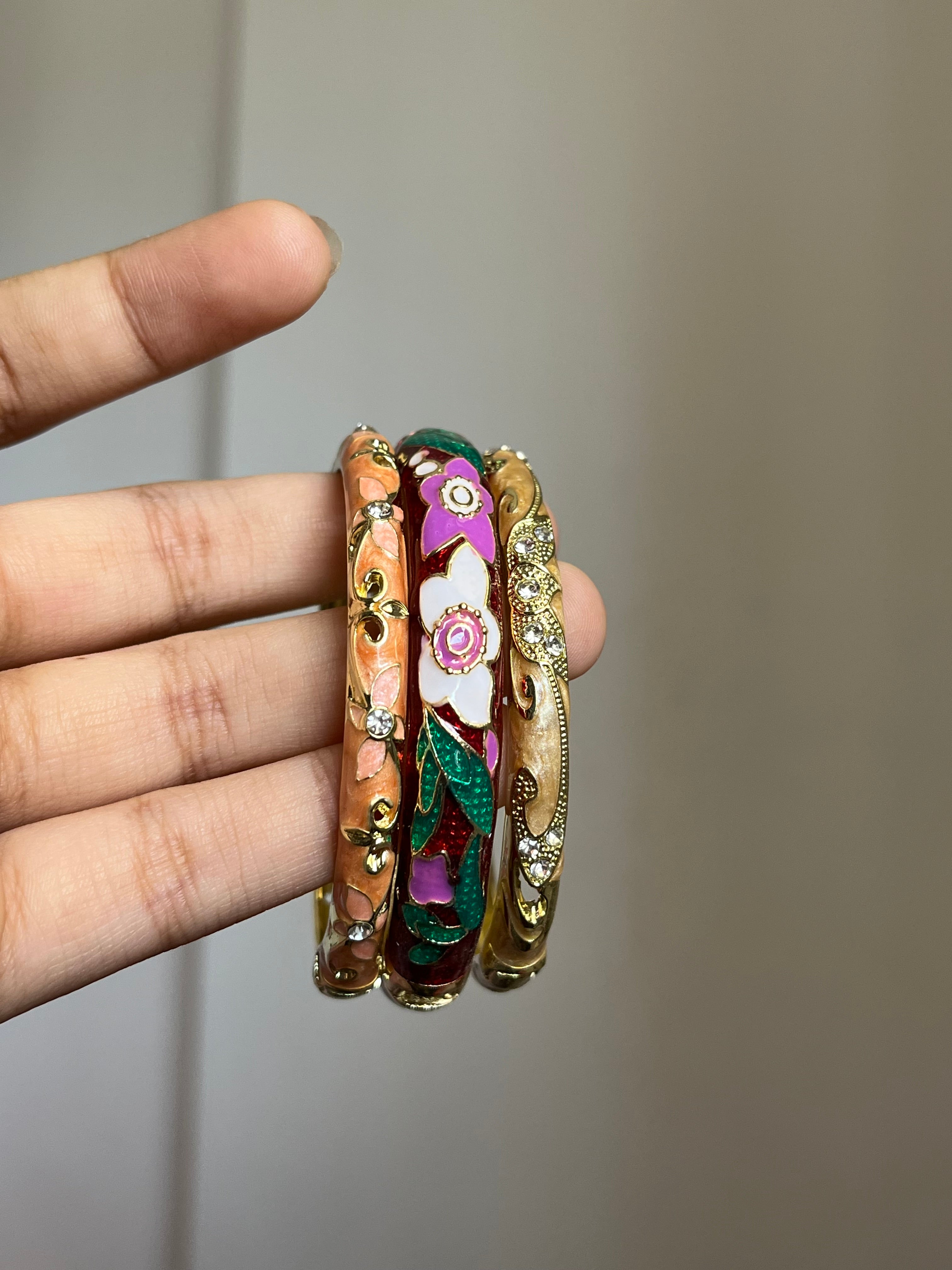 multicoloured meenakari stack