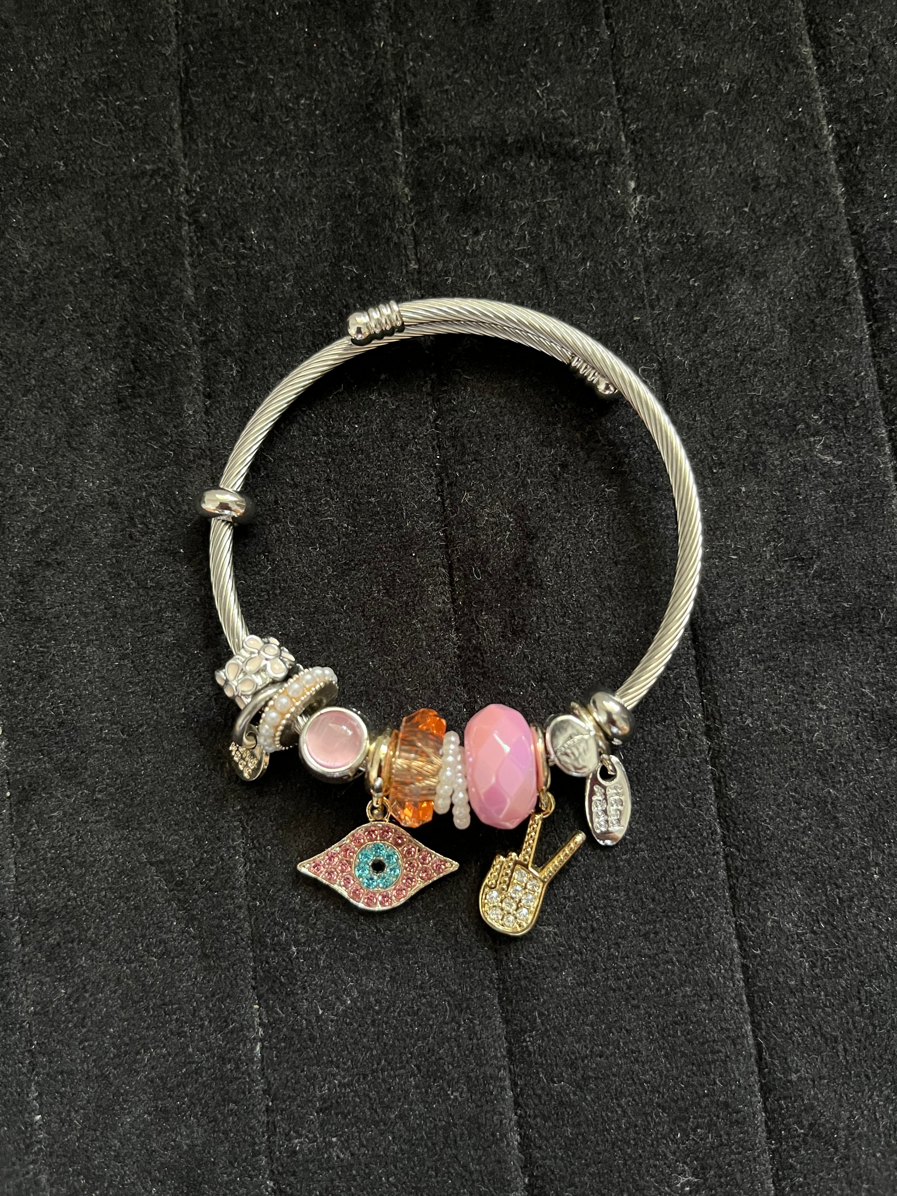 pink evil eye pandora bracelet