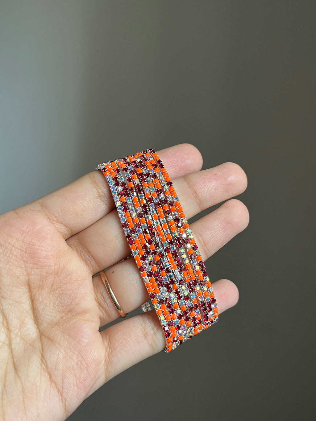 orange sparkling bracelet