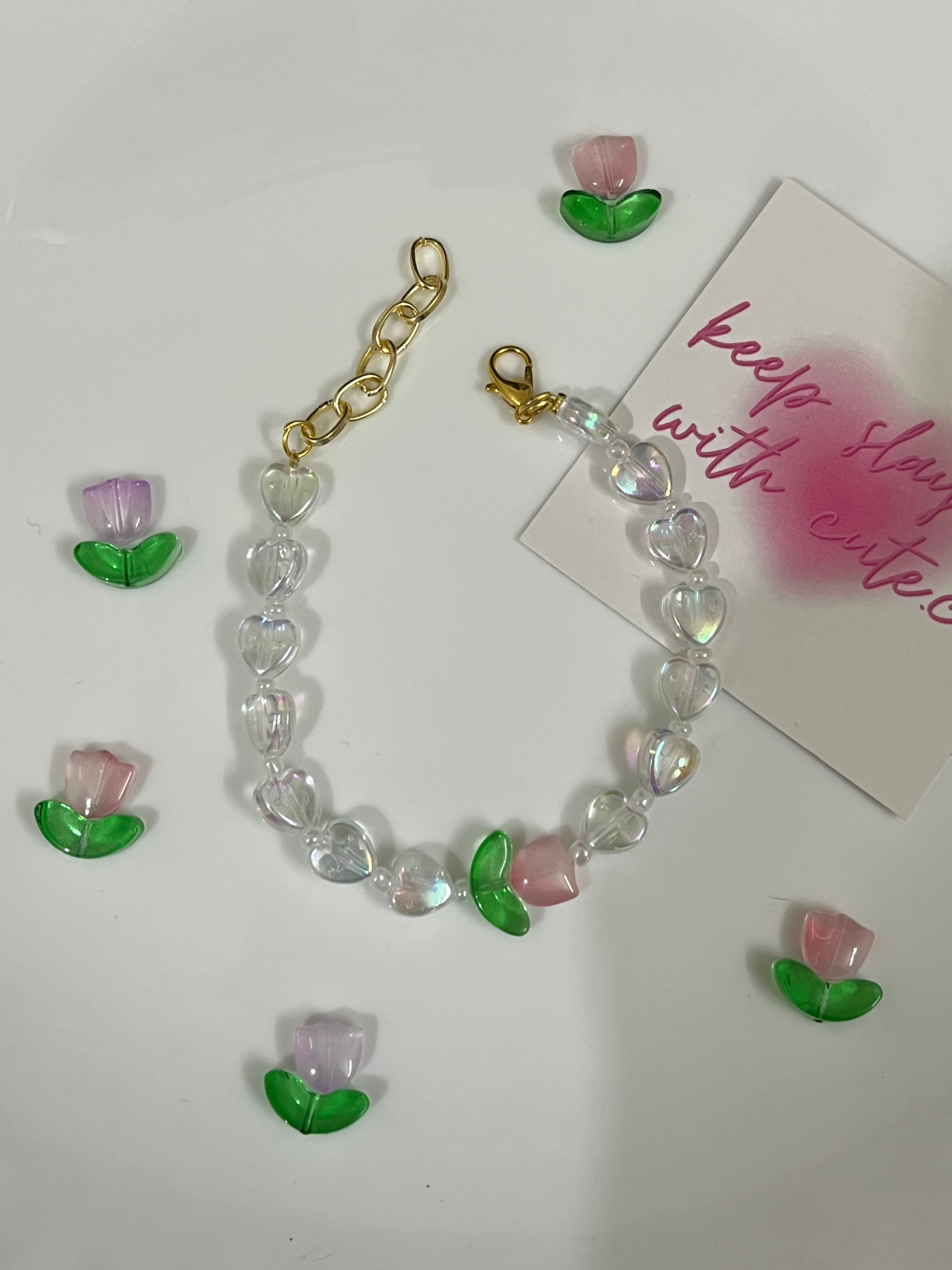 tulip heart bracelet