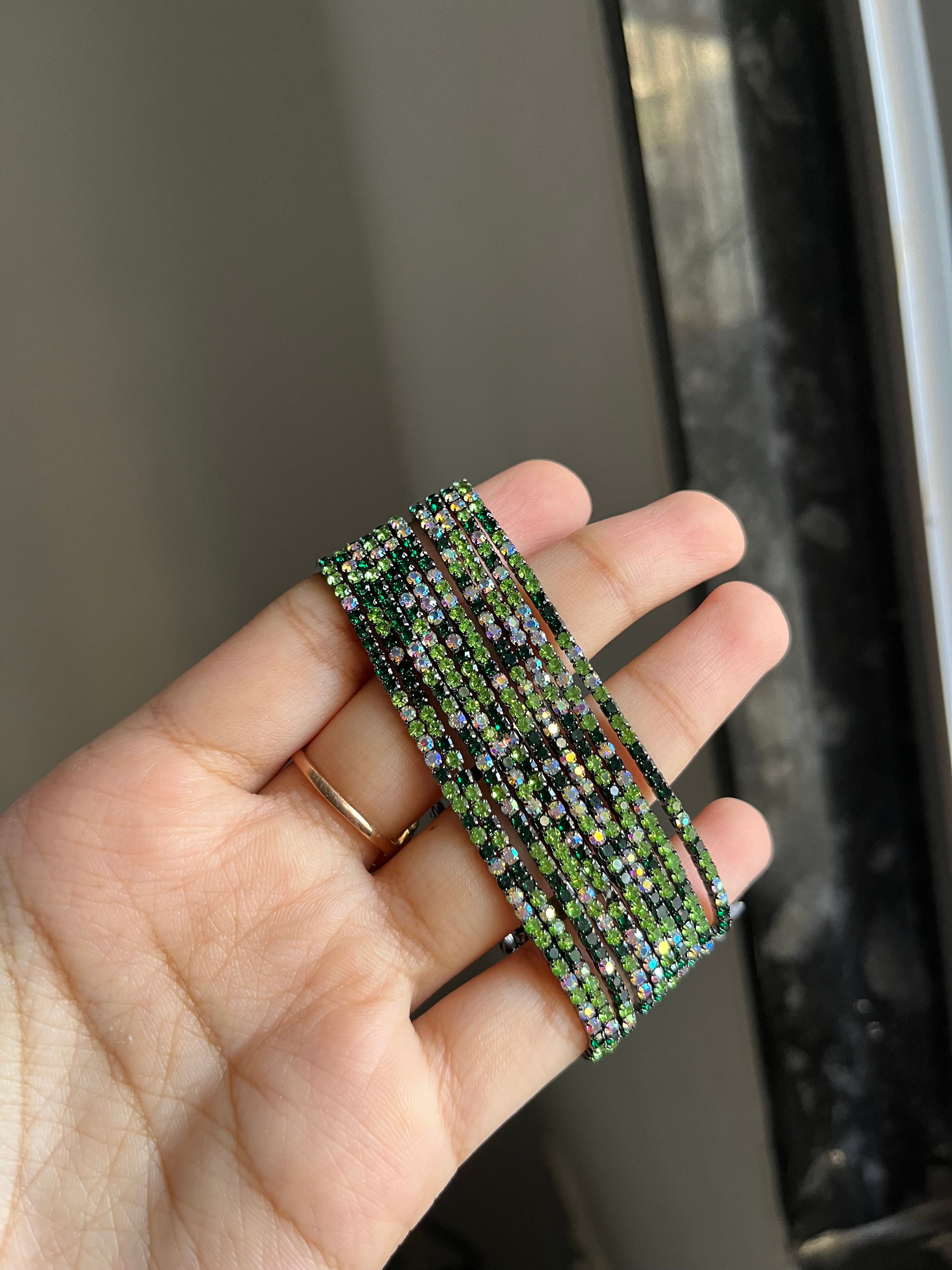 copper green sparkling bracelet