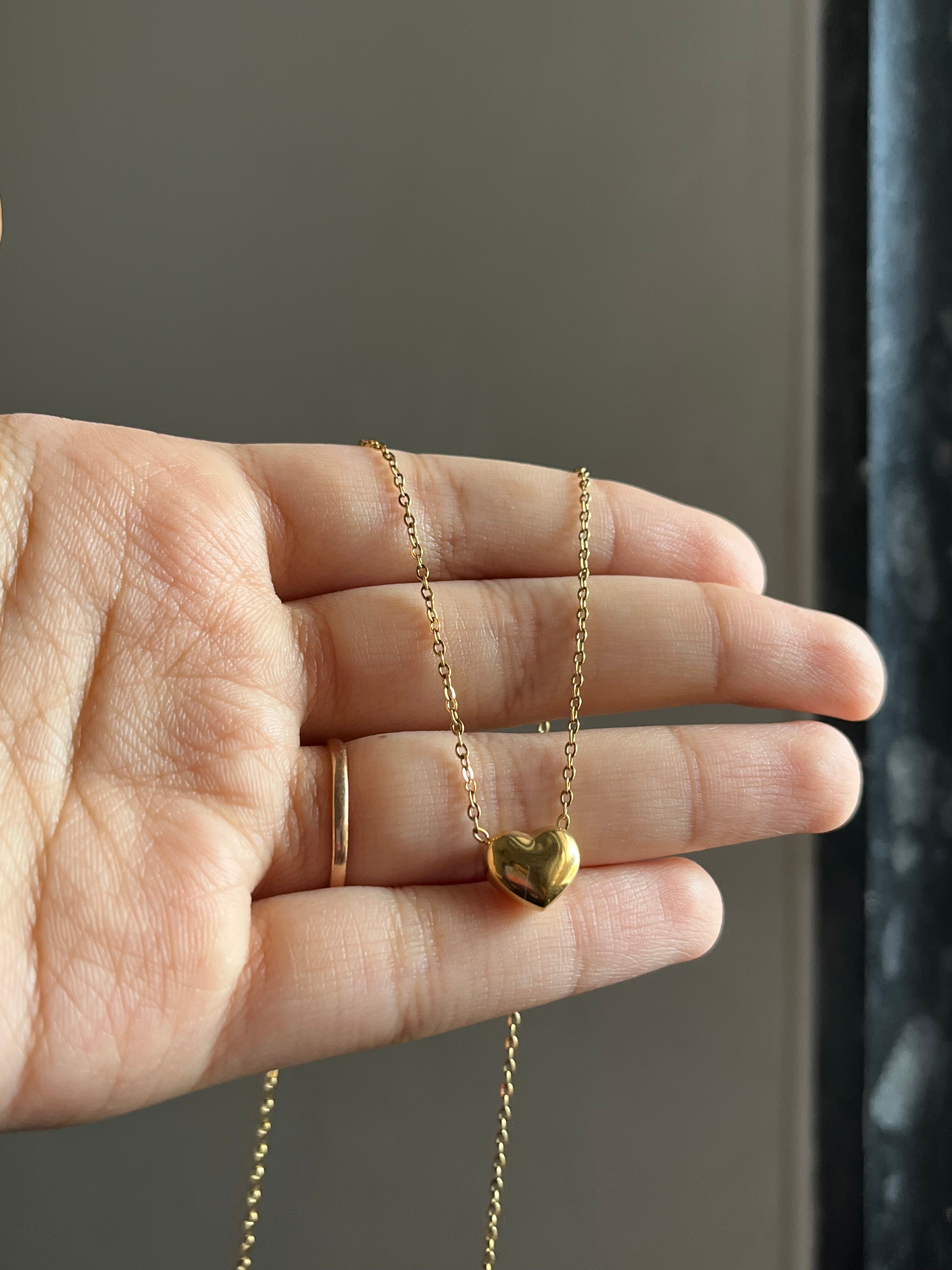 mini heart gold chain