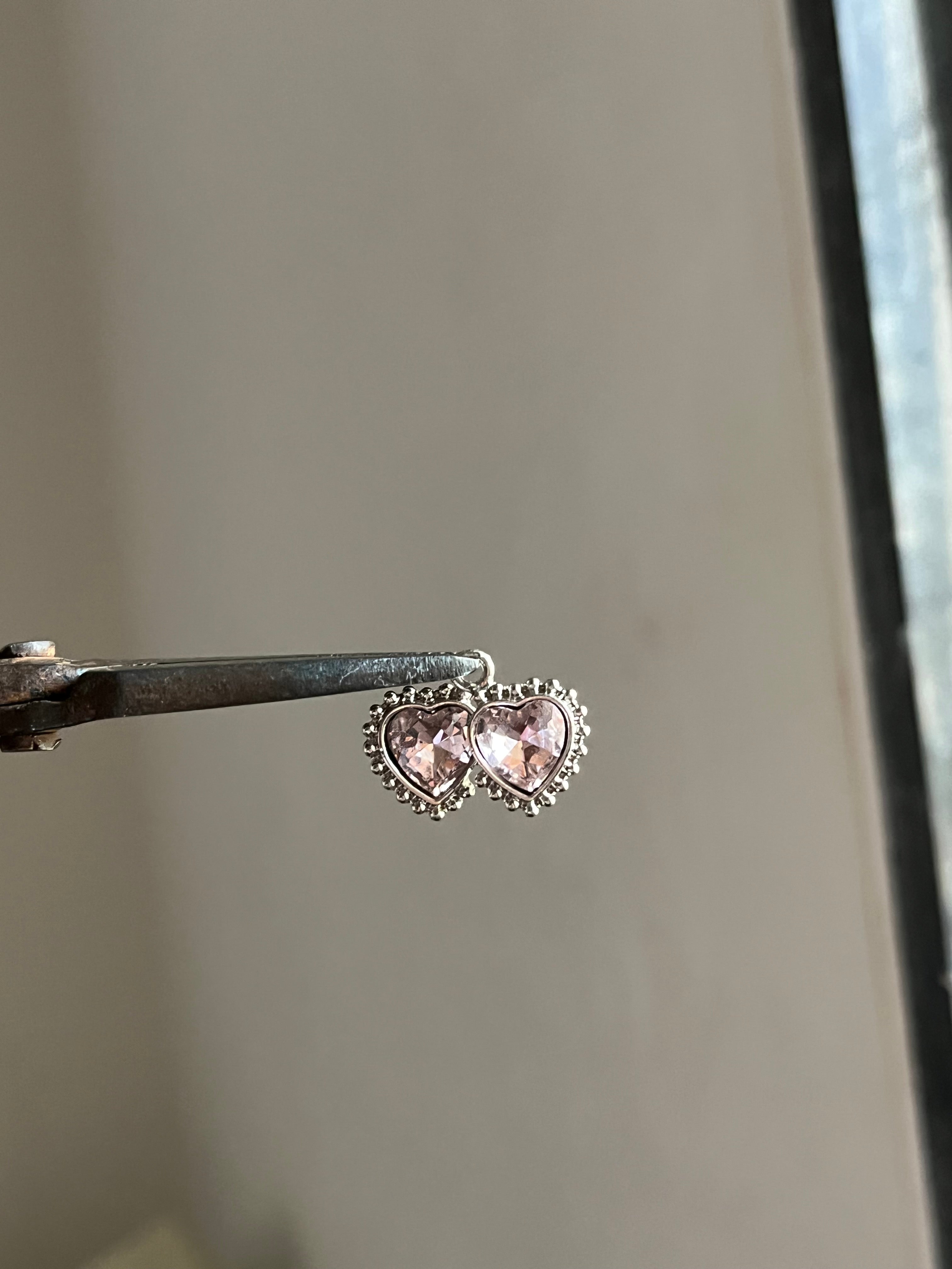 pink double heart charm