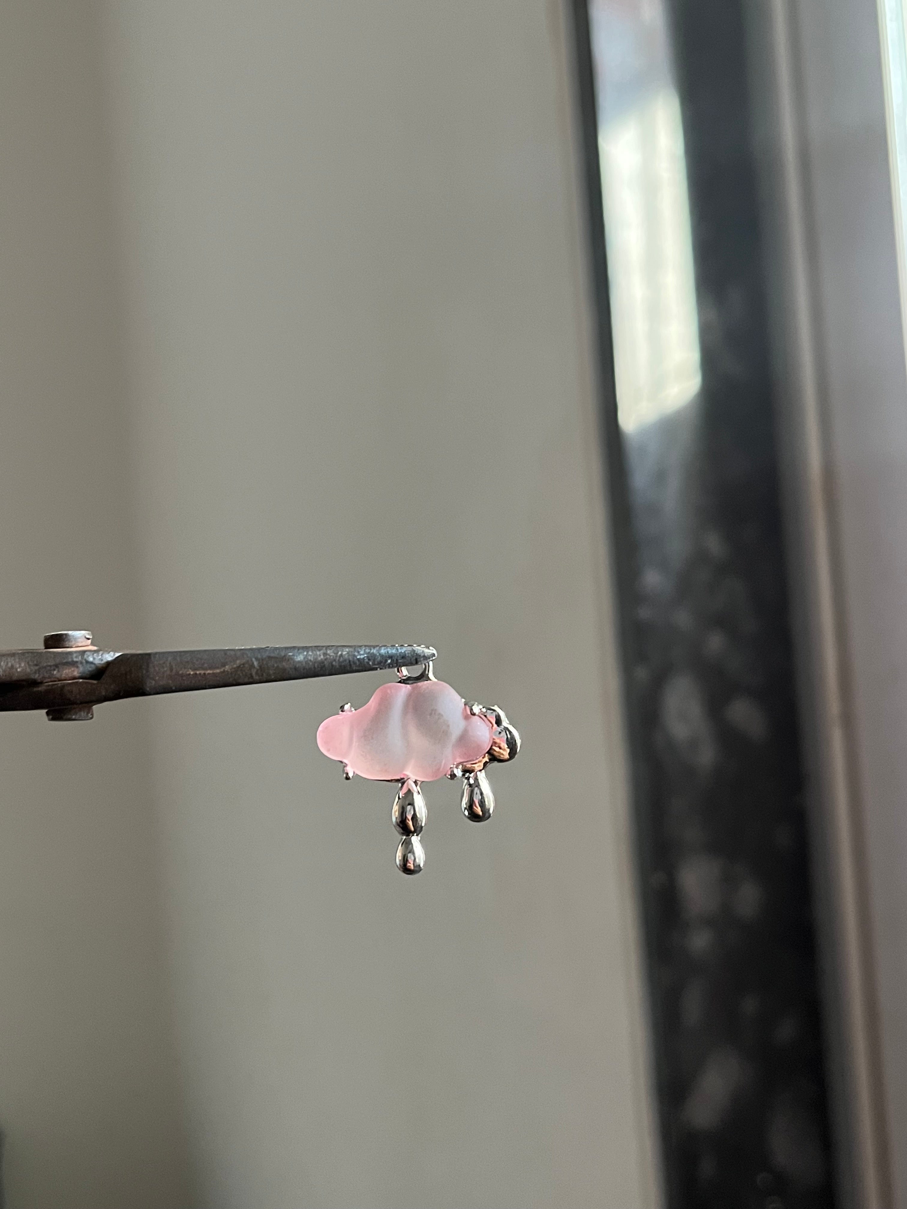 pink drippy cloud charm