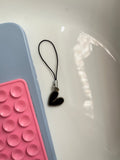 black heart phone hanging
