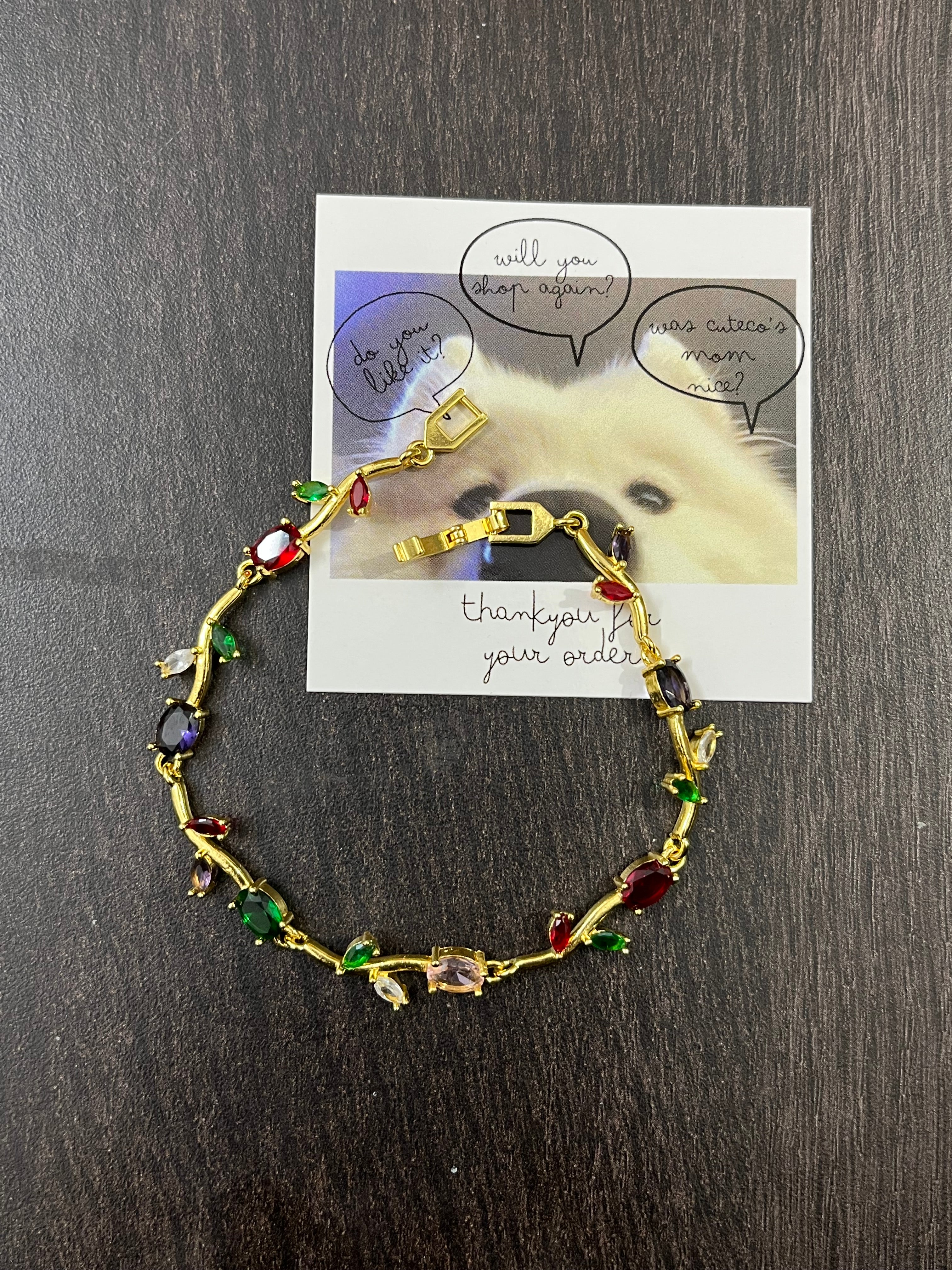 multicoloured tulip bracelet