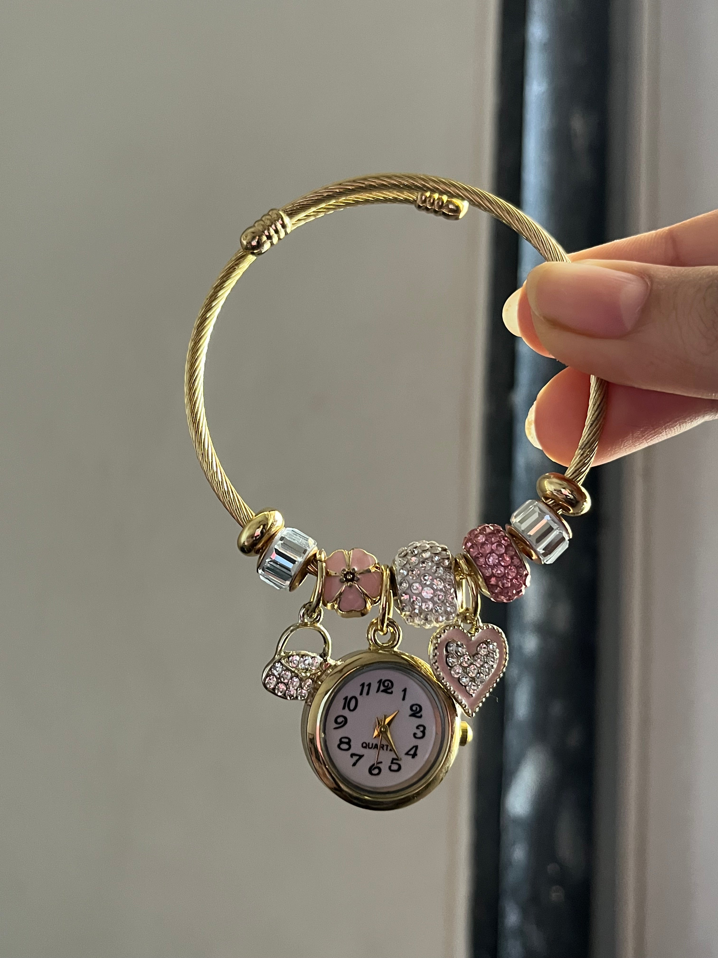 pink heart pandora watch