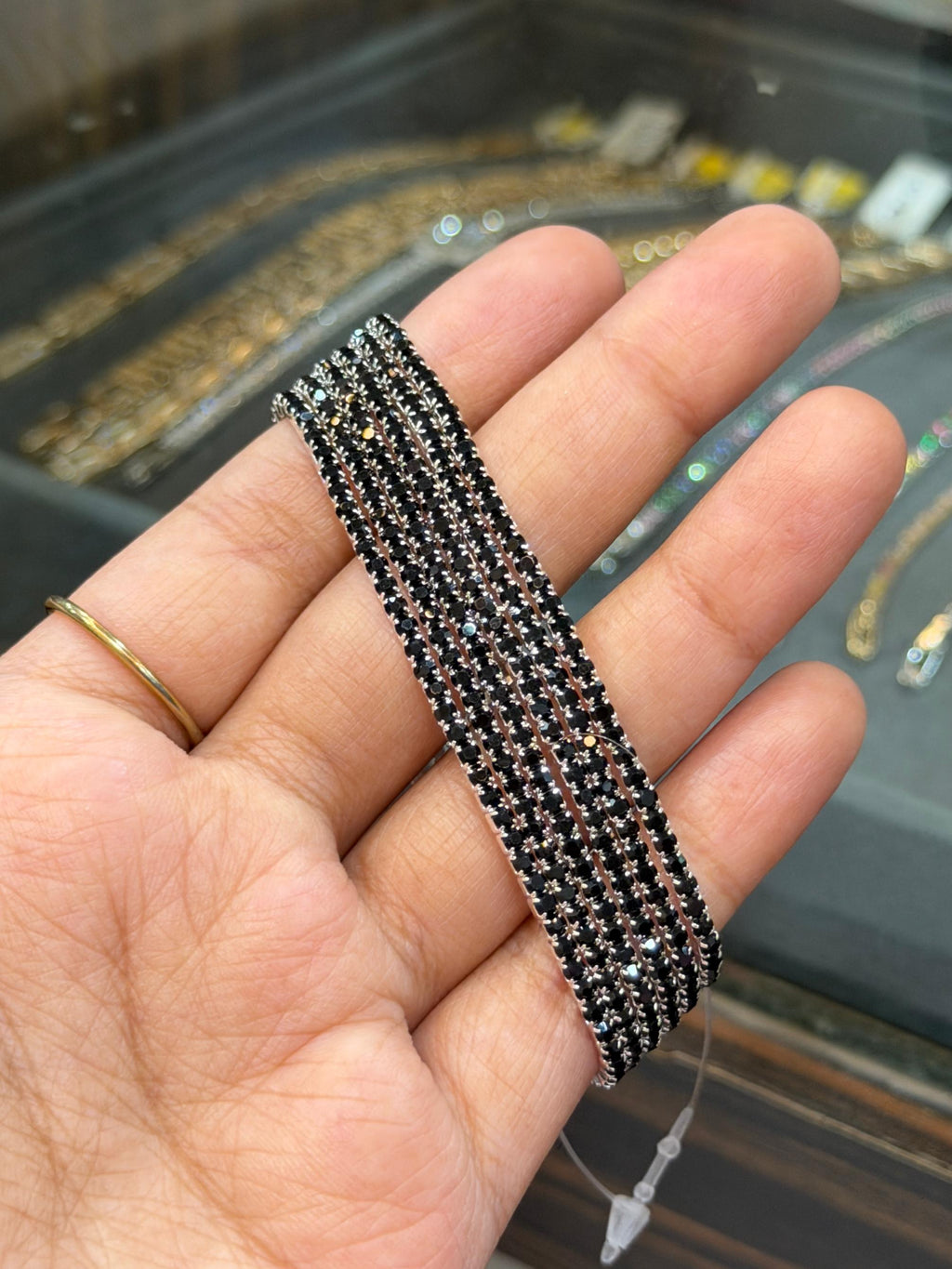 black sparkling bracelet