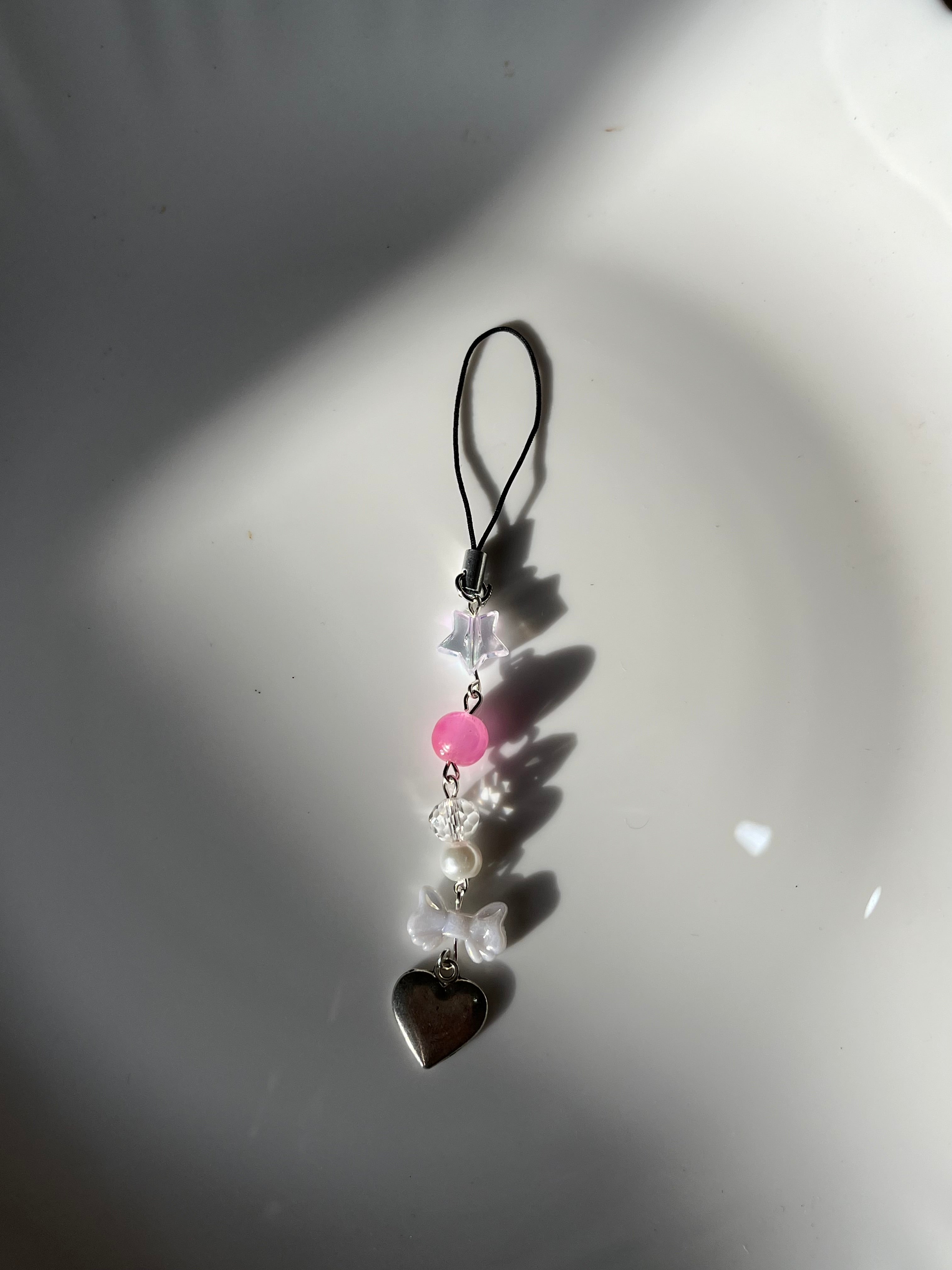 hanging heart phone charm