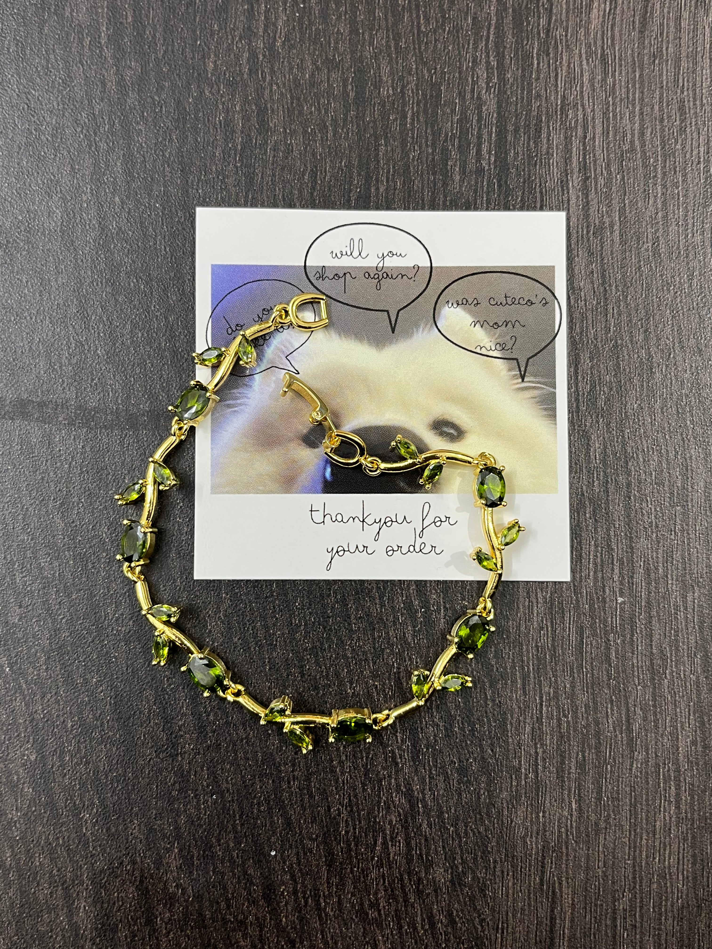 olive green tulip bracelet