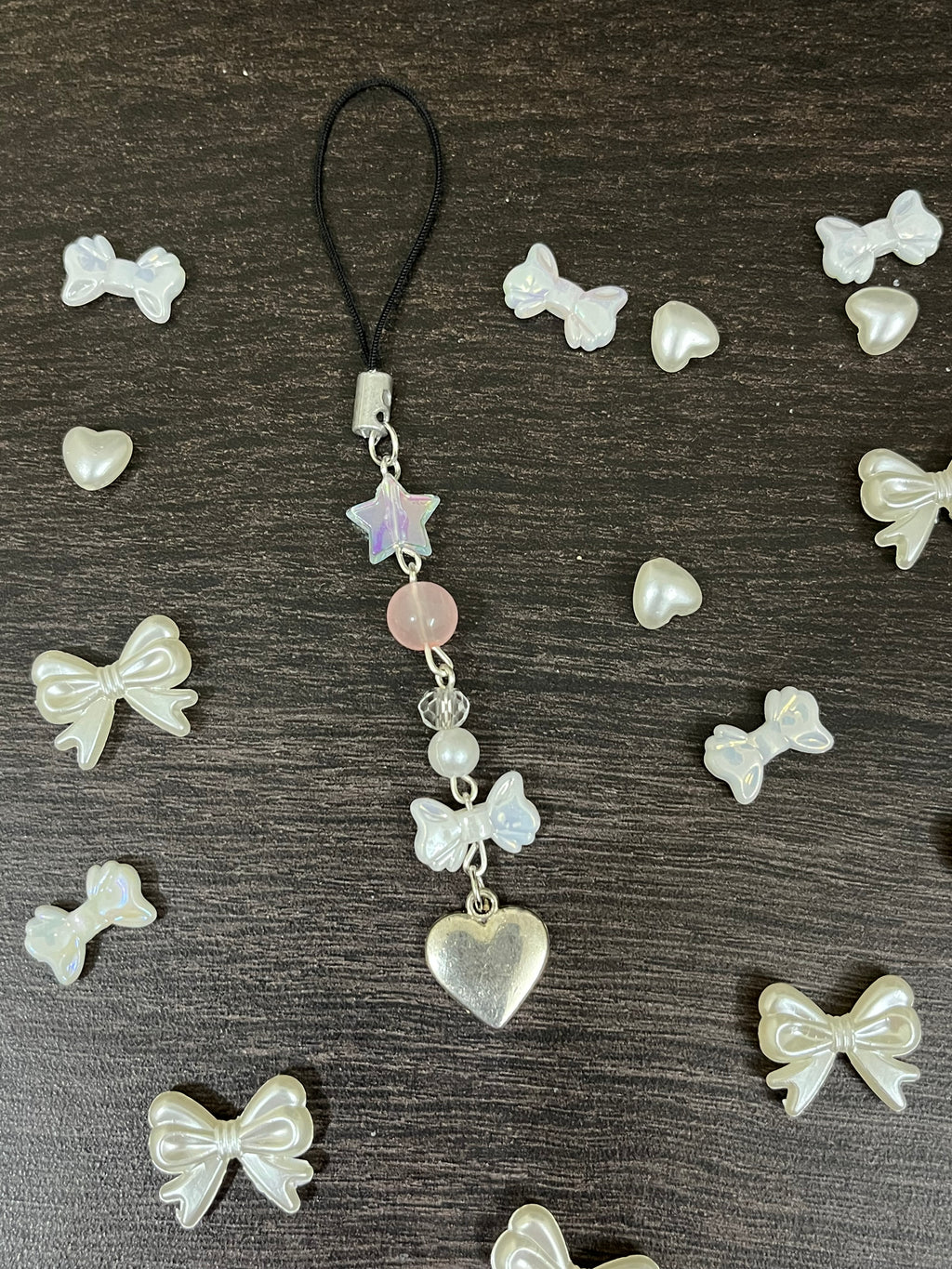 hanging heart phone charm