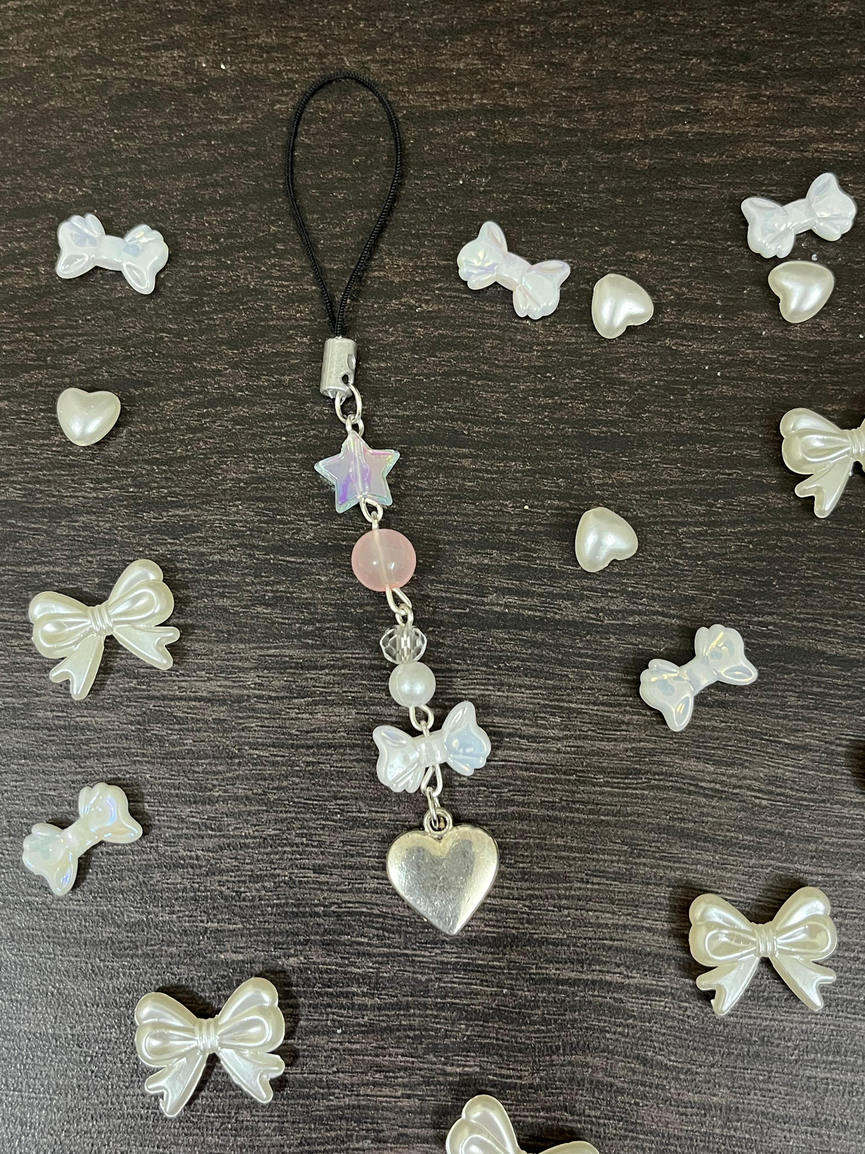 hanging heart phone charm