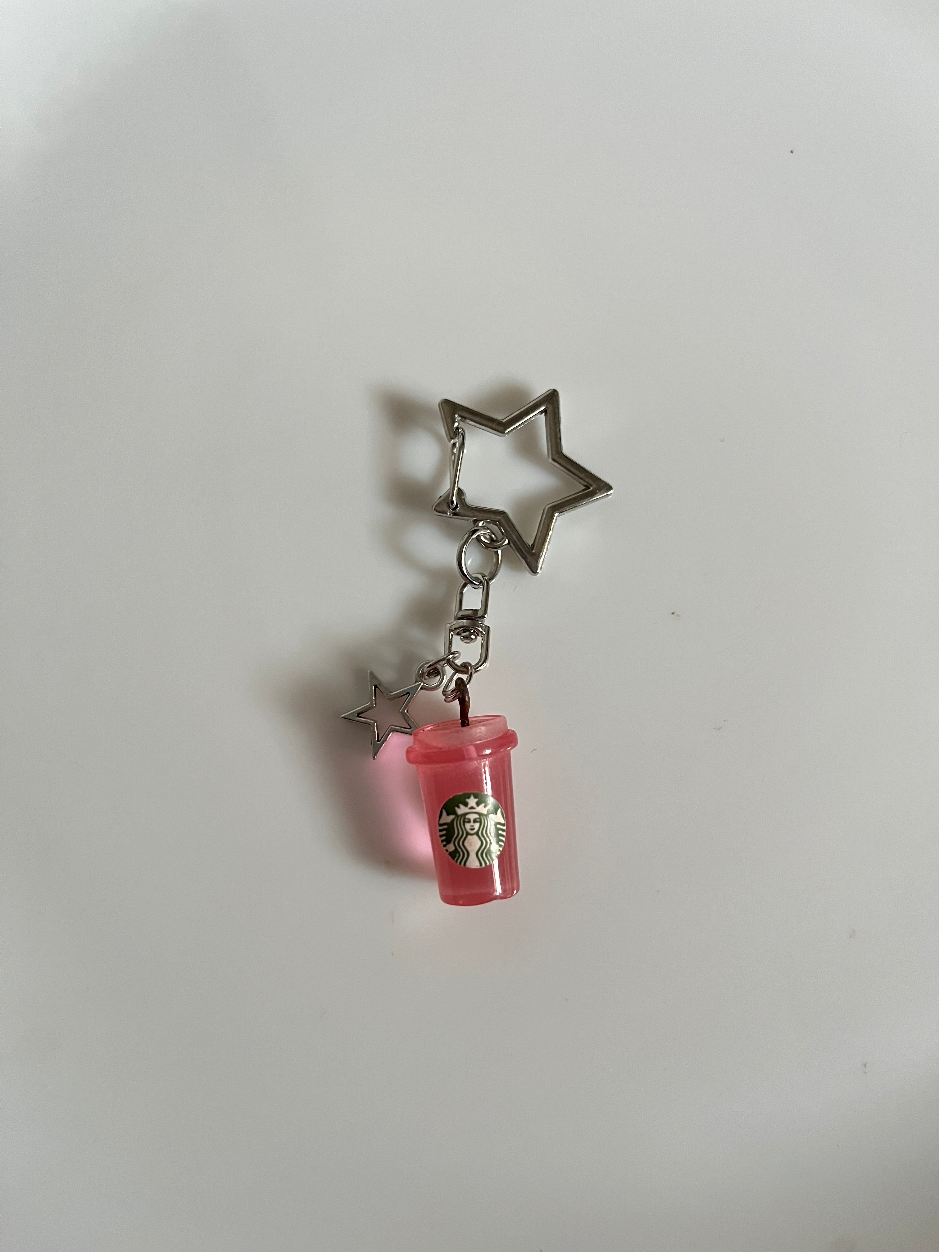 pink starbucks keychain
