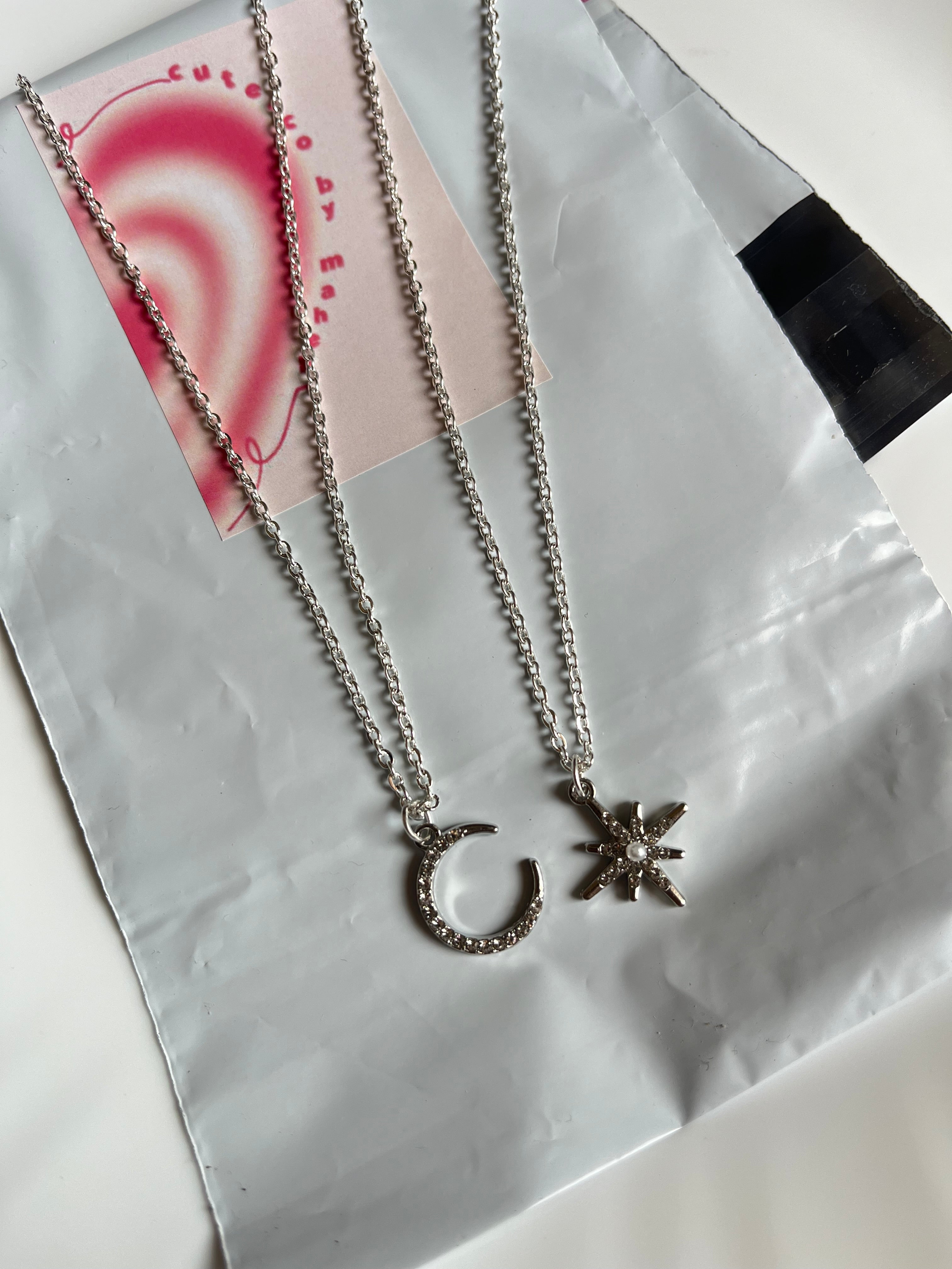 diamond moon&star necklace combo