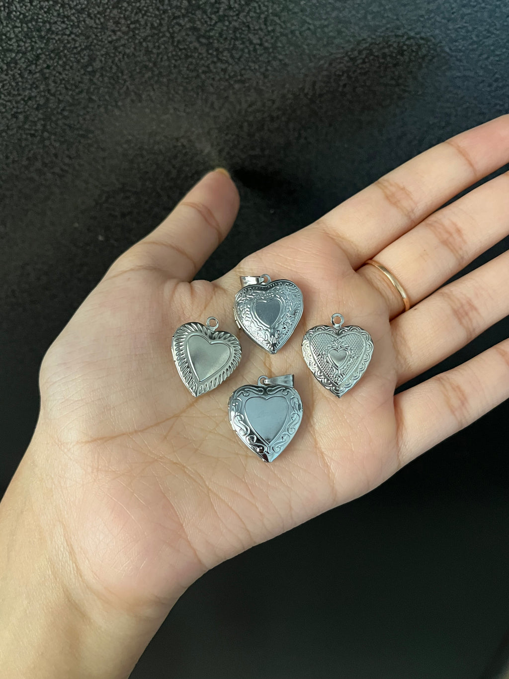 photo heart locket cord chain