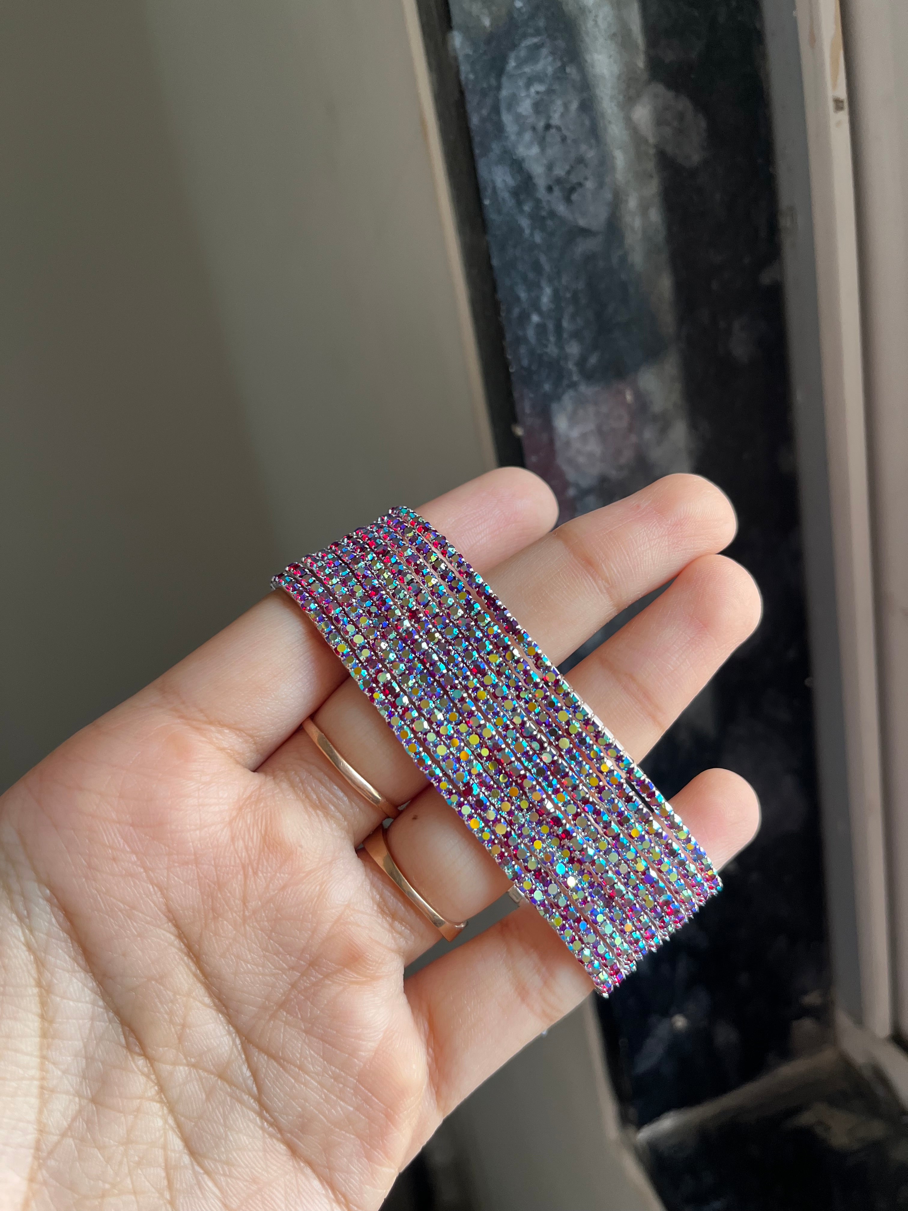 bright purple sparkling bracelet