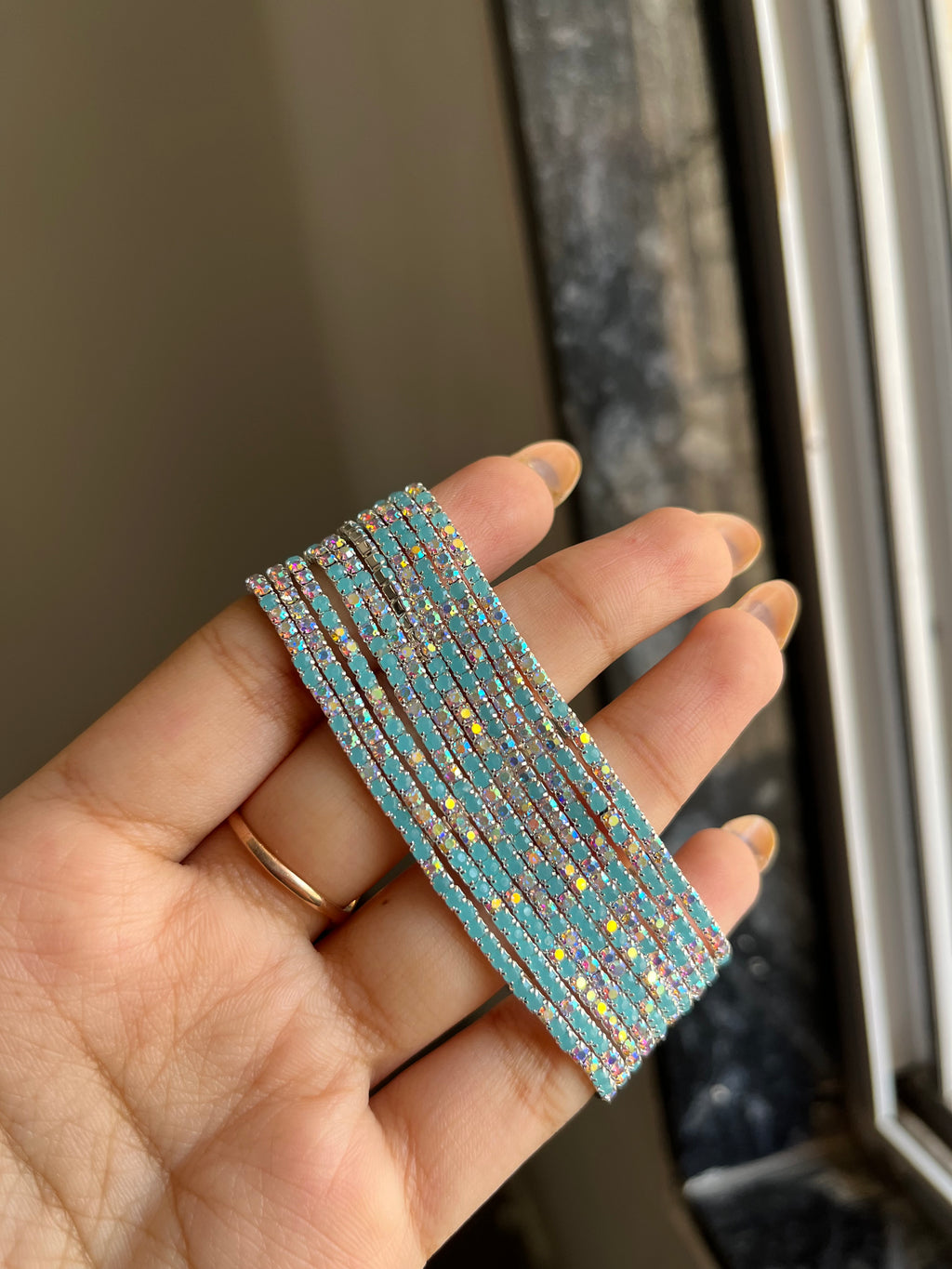 blue sparkling bracelet