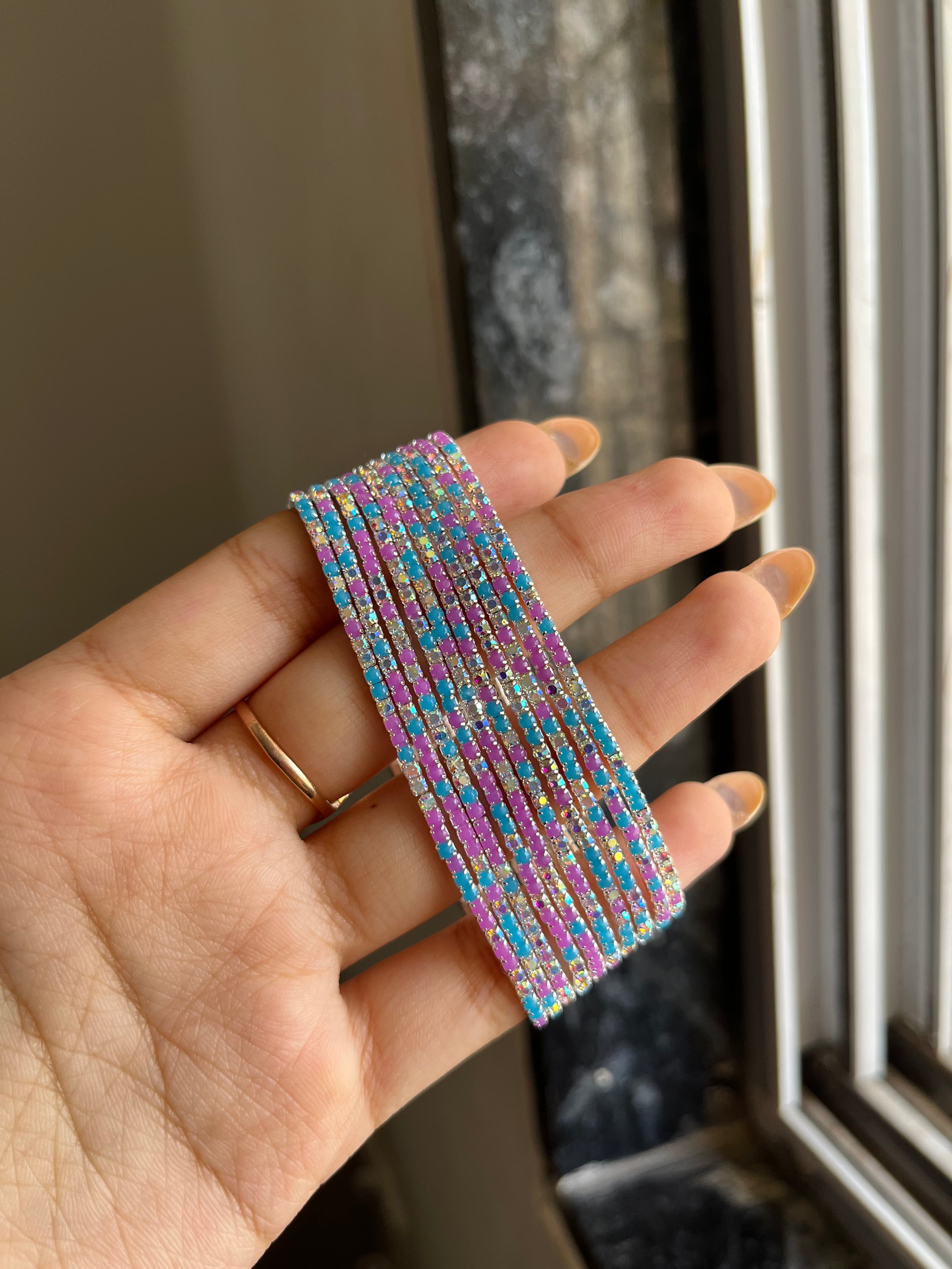 blue+lillac sparkling bracelet