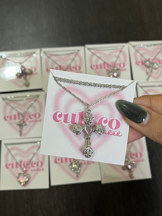 pink mighty cross chain
