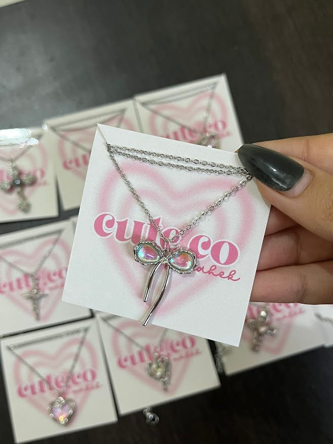 pink bow chain