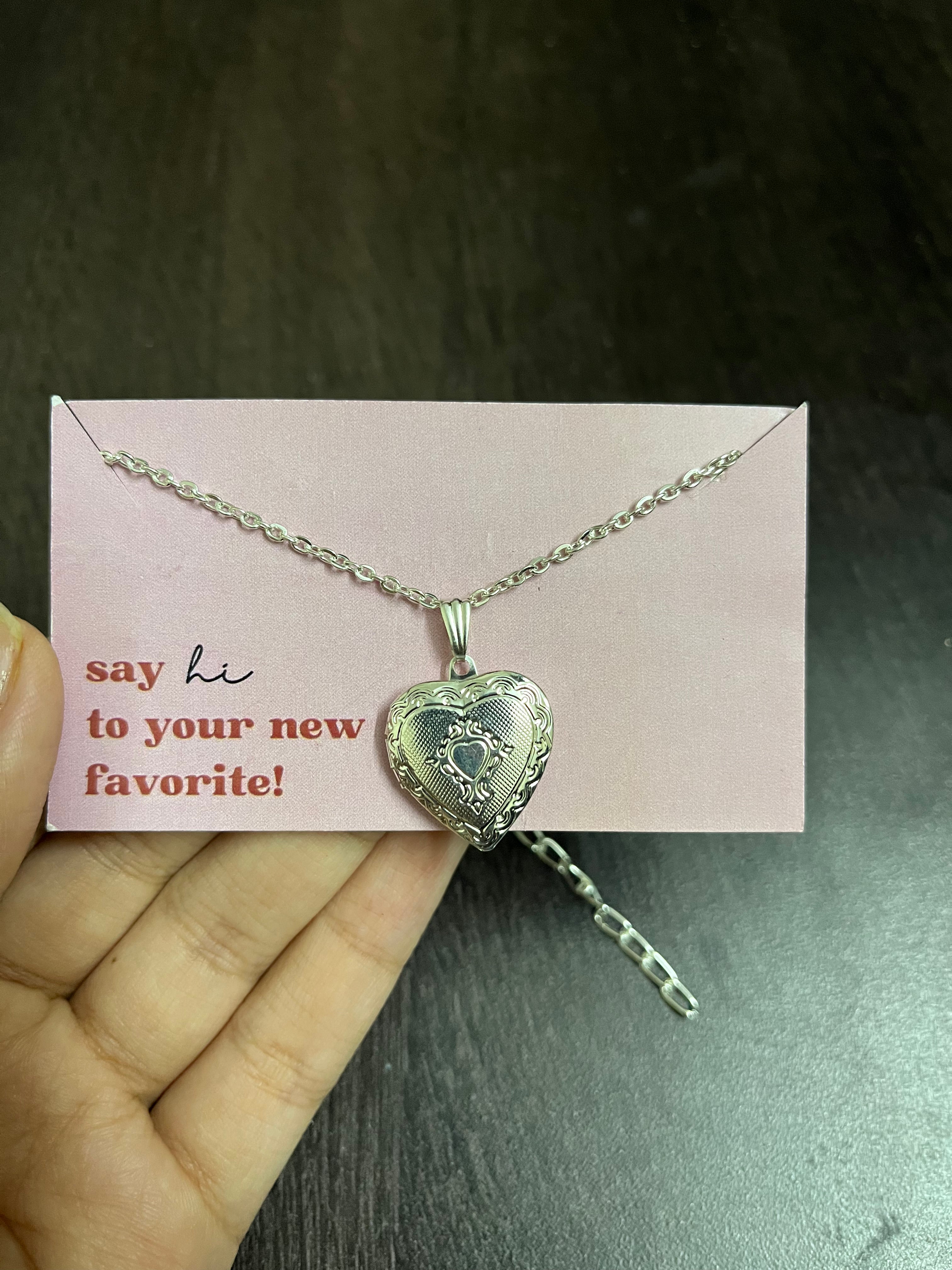 photo heart locket chain