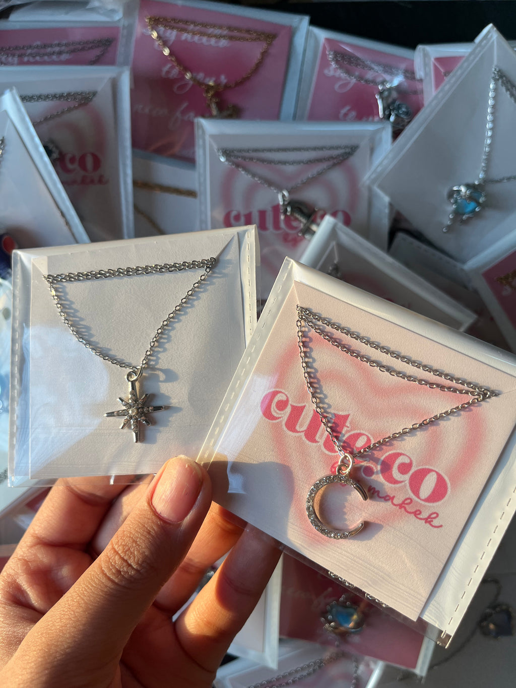 diamond moon&star necklace combo