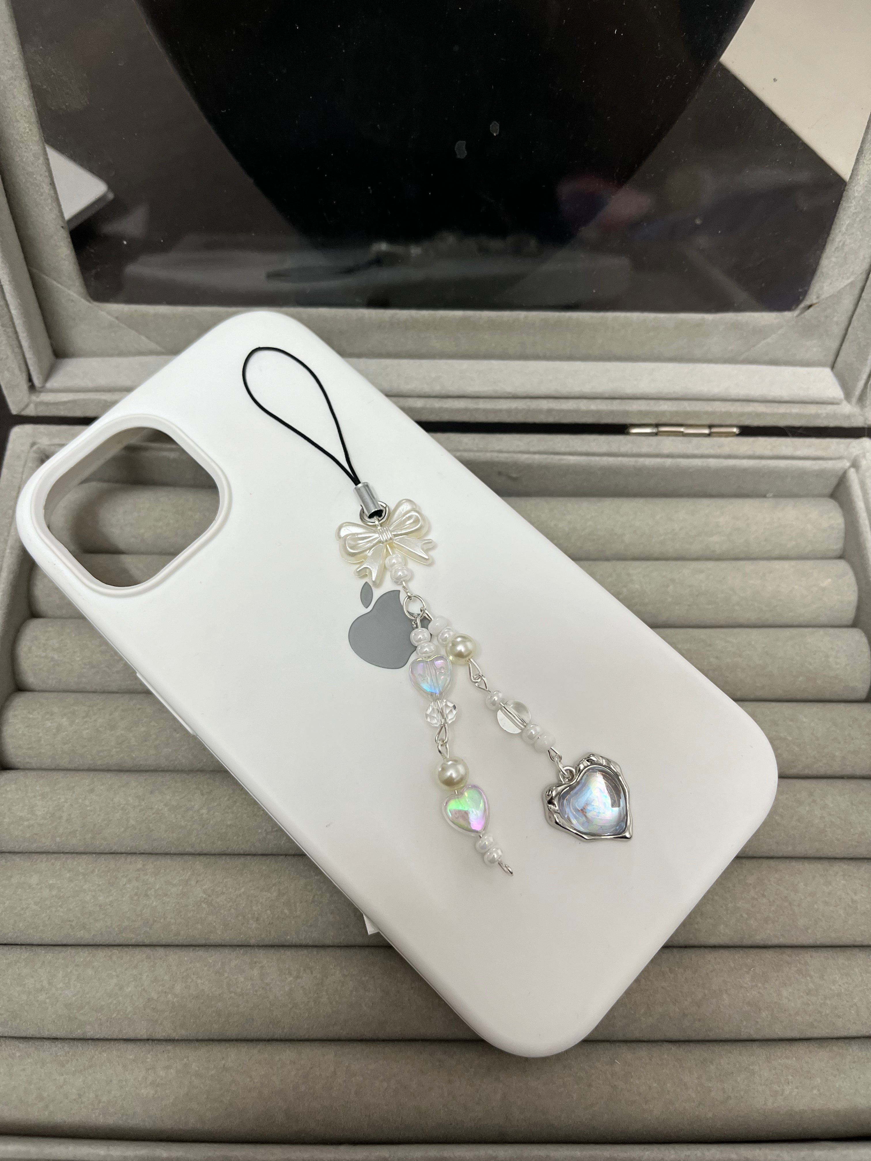 blue heart phone charm