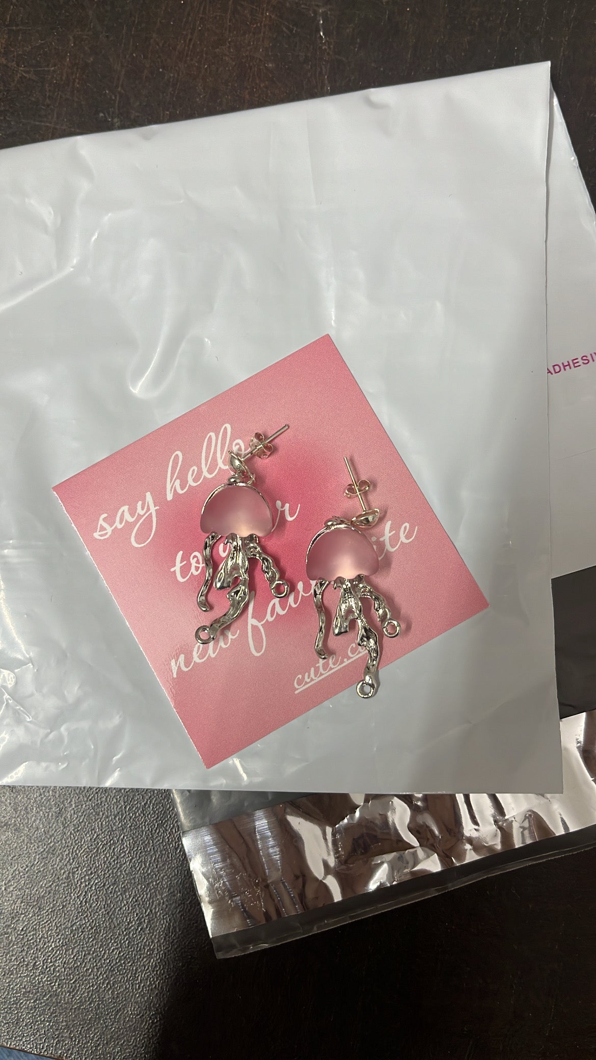 pink jellyfish studs